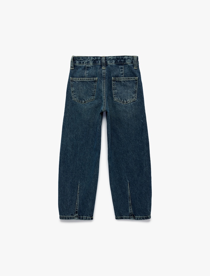 Erkek Çocuk Pamuklu Cepli Relax Fit Balon Form Denim Pantolon