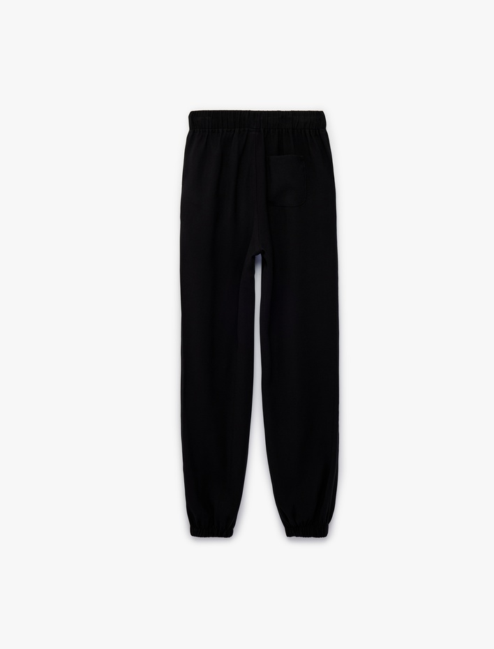 Erkek Çocuk Beli Bağcıklı Viskon Karışımlı Jogger Pantolon