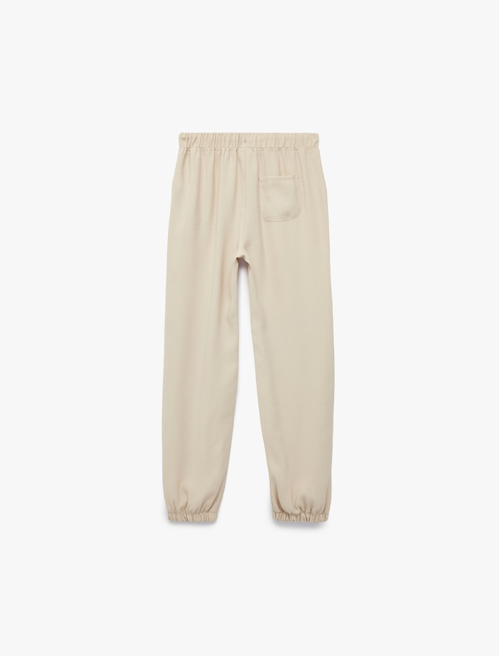 Erkek Çocuk Beli Bağcıklı Viskon Karışımlı Jogger Pantolon