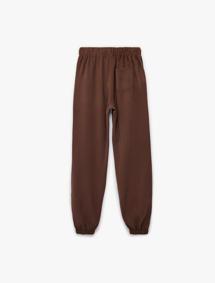 Erkek Çocuk Beli Bağcıklı Viskon Karışımlı Jogger Pantolon