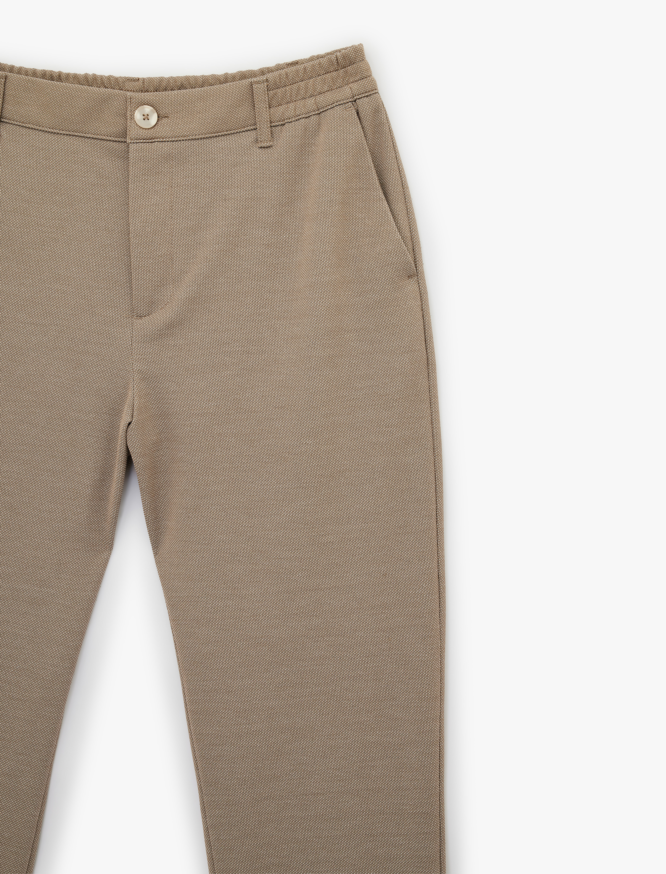   Regular Fit Düğmeli Cepli Duble Paça Pantolon