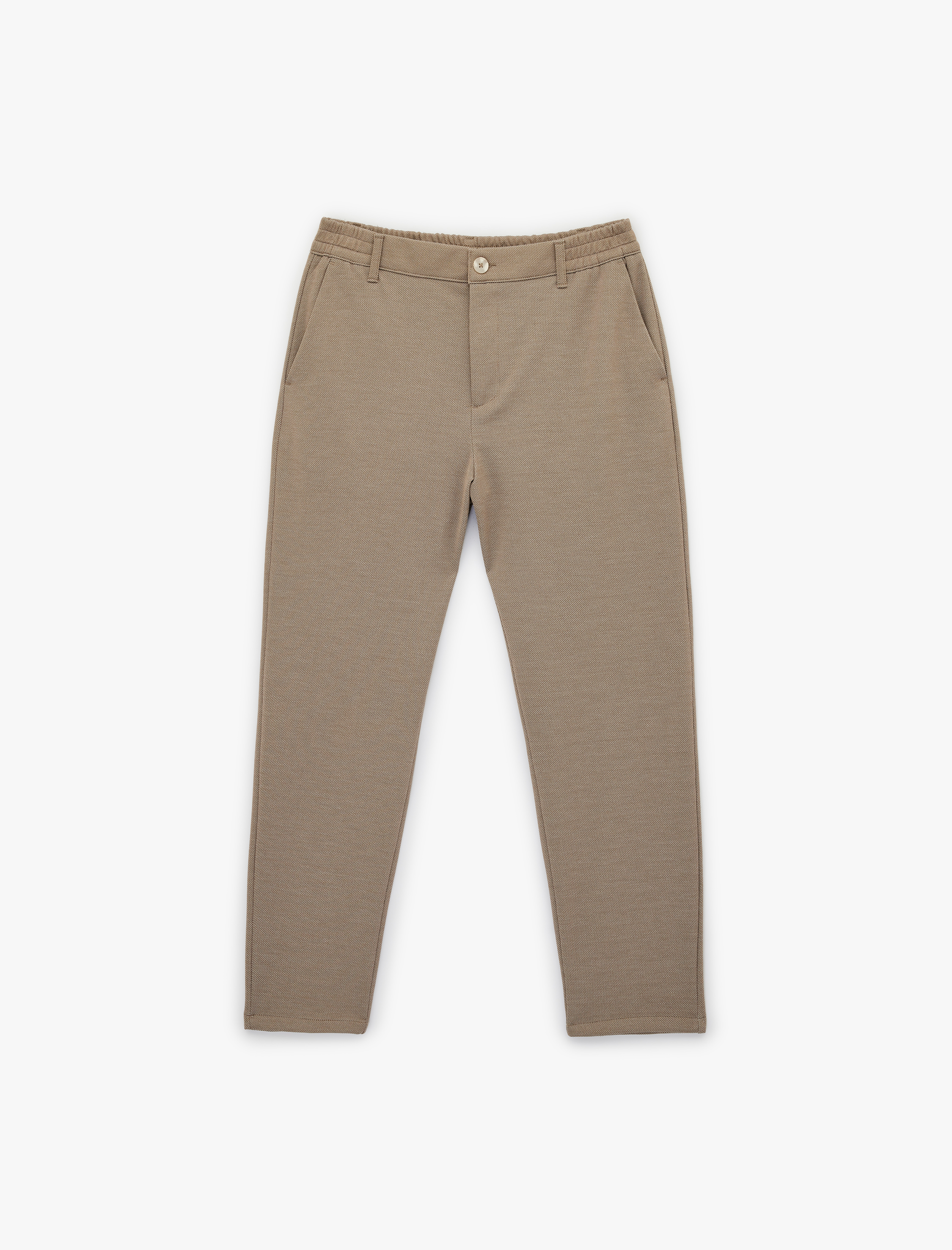   Regular Fit Düğmeli Cepli Duble Paça Pantolon