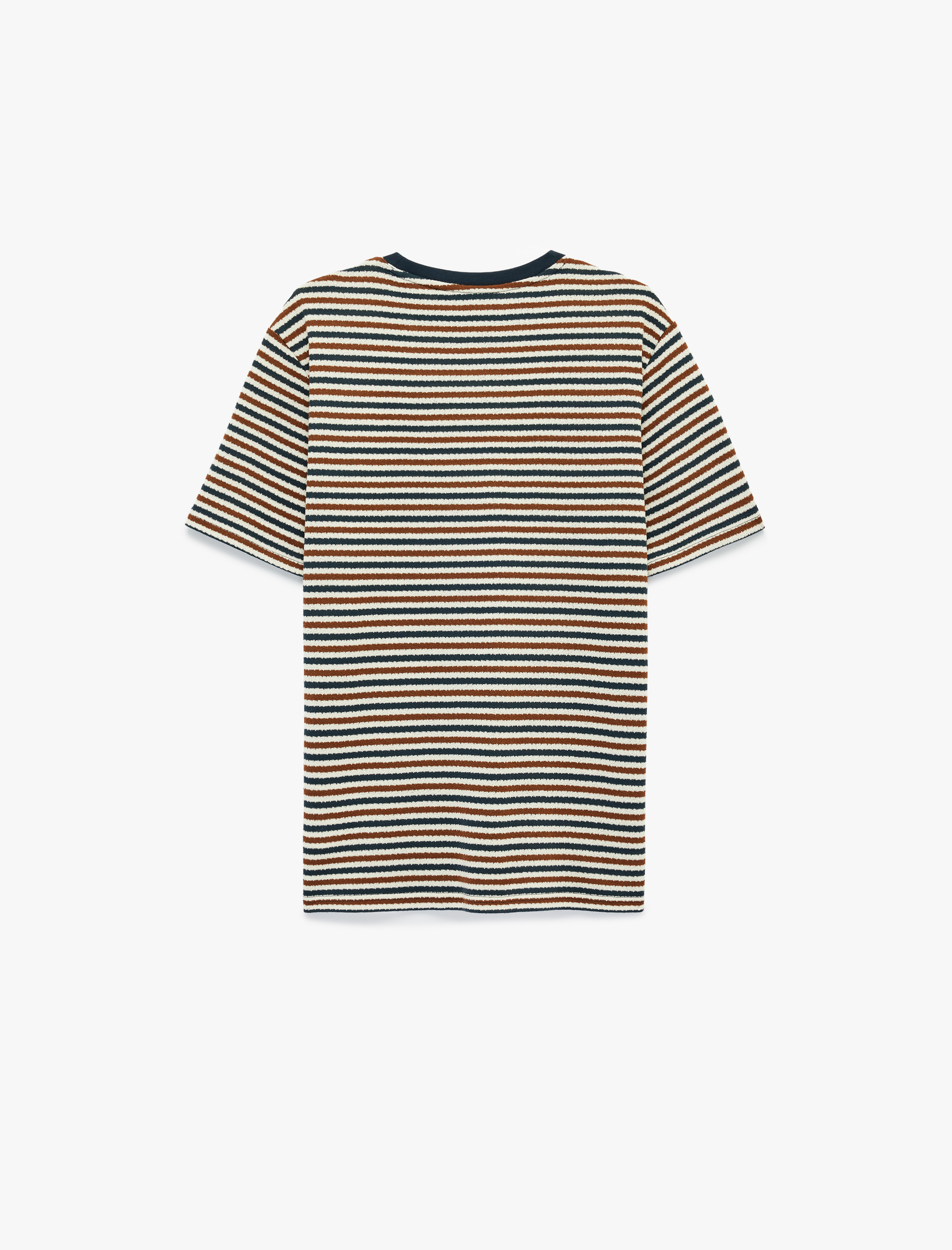   Regular Fit Bisiklet Yaka Kısa Kollu Çizgili Tişört