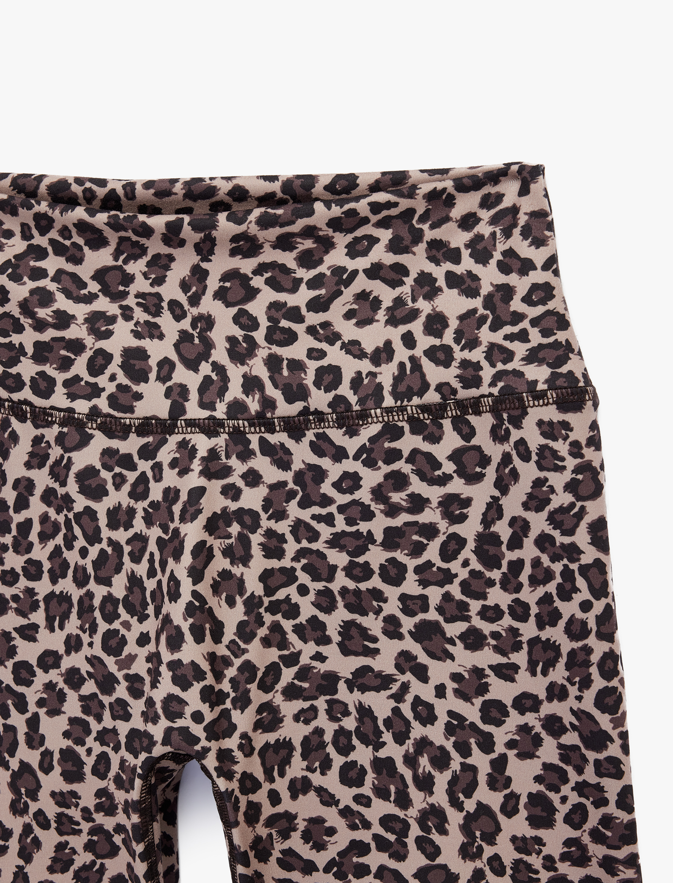   Slim Fit Yüksek Bel Biker Spor Leopar Tayt