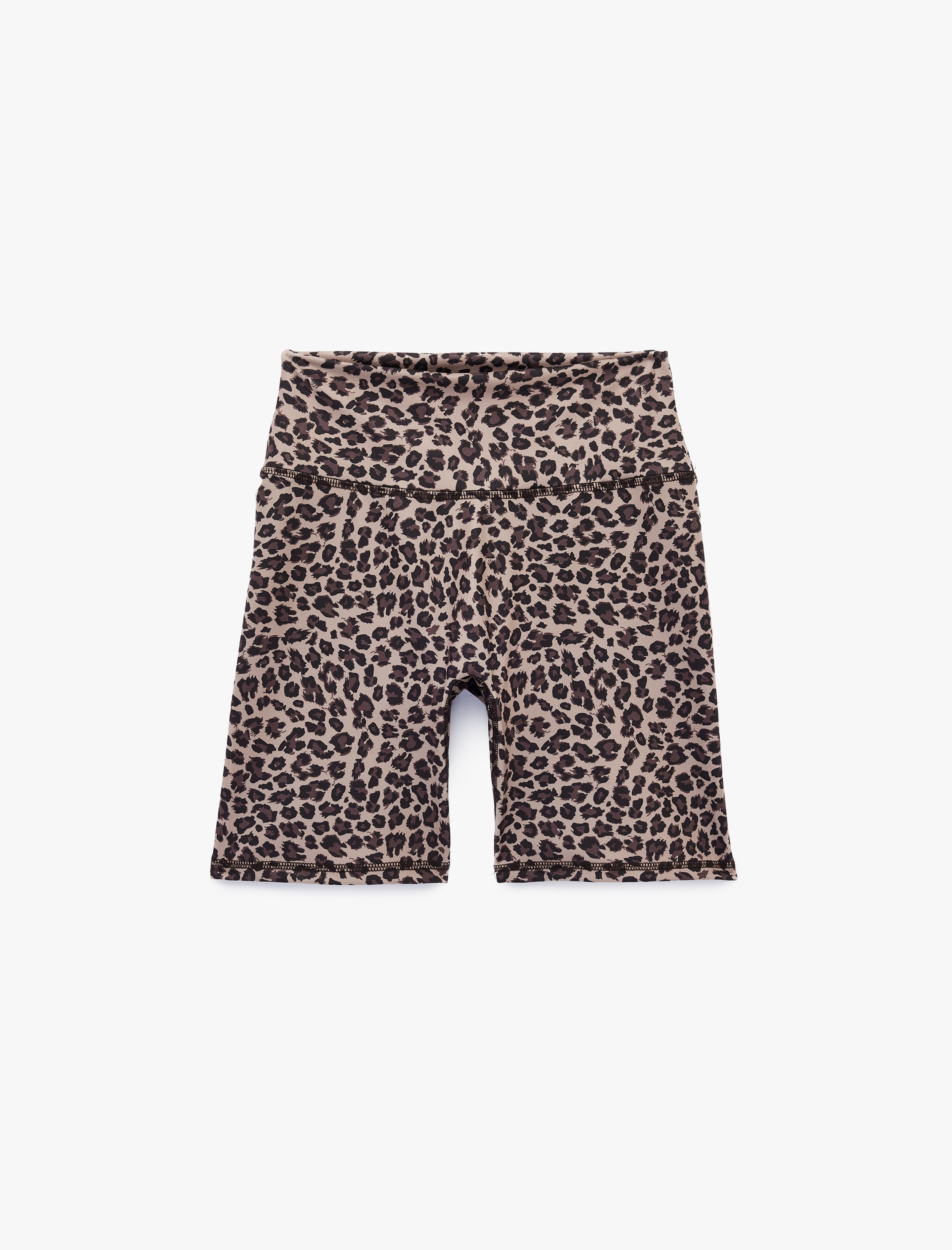   Slim Fit Yüksek Bel Biker Spor Leopar Tayt