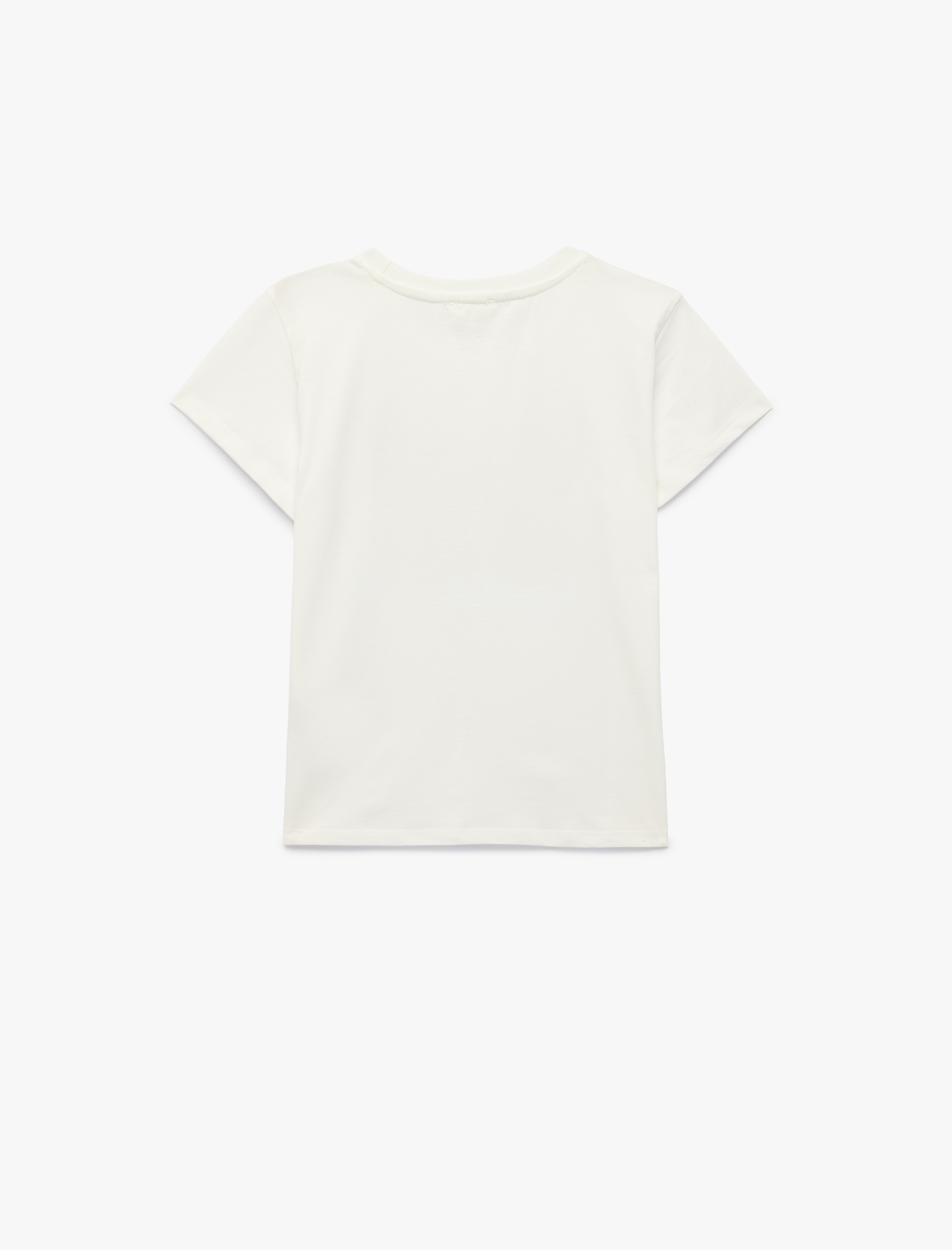  Kız Çocuk Pullu Payetli Kelebek Desenli Kısa Kollu Pamuklu Tişört