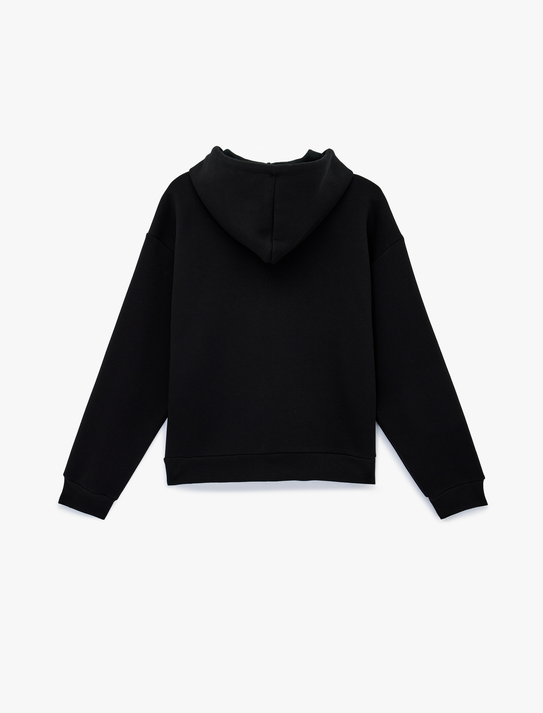   Şardonlu Uzun Kollu Fermuarlı Kapüşonlu Oversize Sweatshirt
