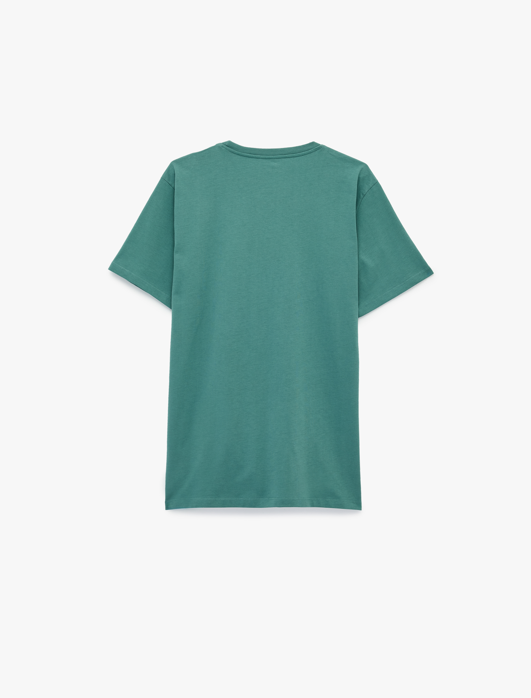   Kısa Kollu Regular Fit Bisiklet Yaka Pamuklu Baskılı Spor Tişört