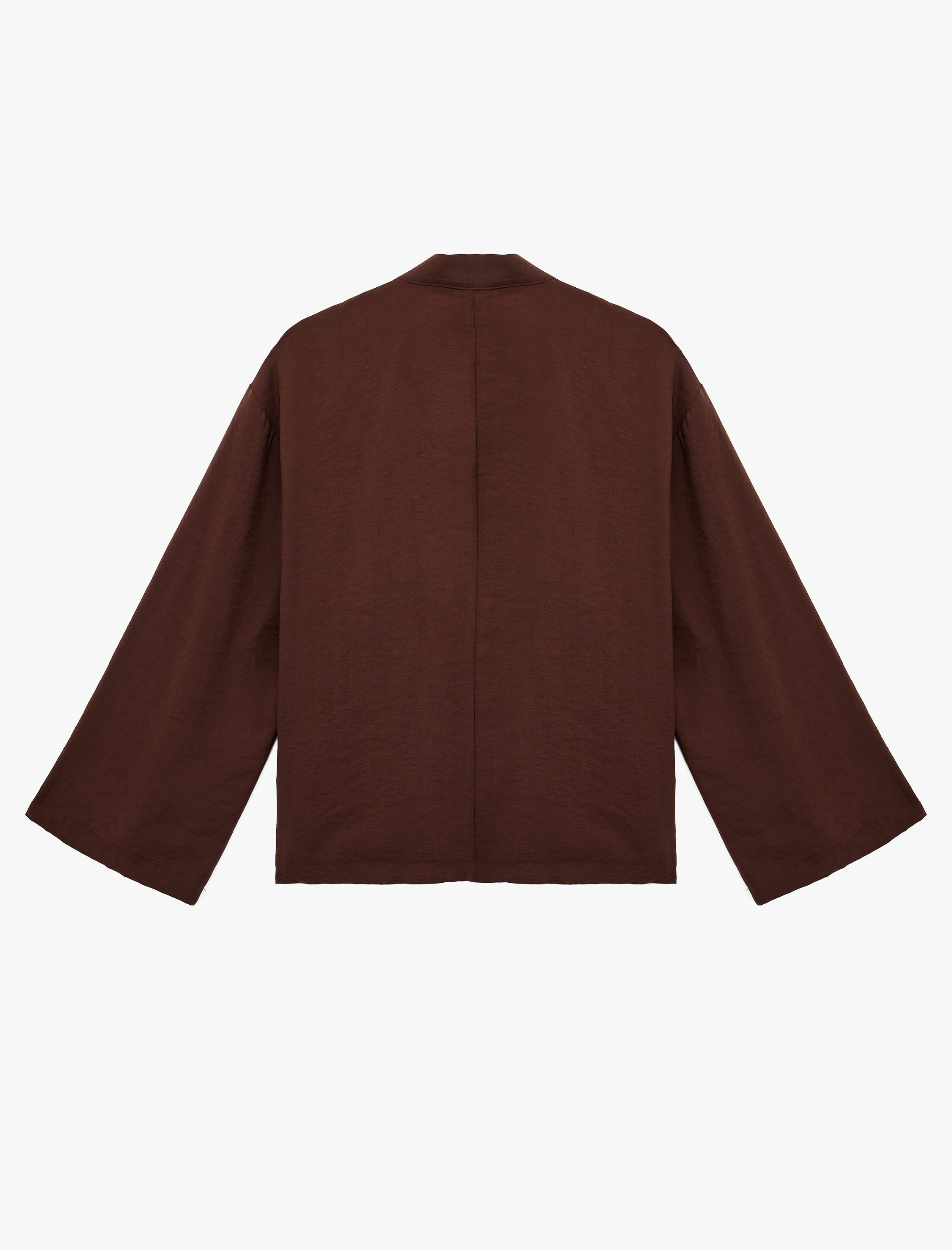   Kruvaze Önden Bağlama Detaylı Geniş 3/4 Kol Modal Oversize Kimono Ceket