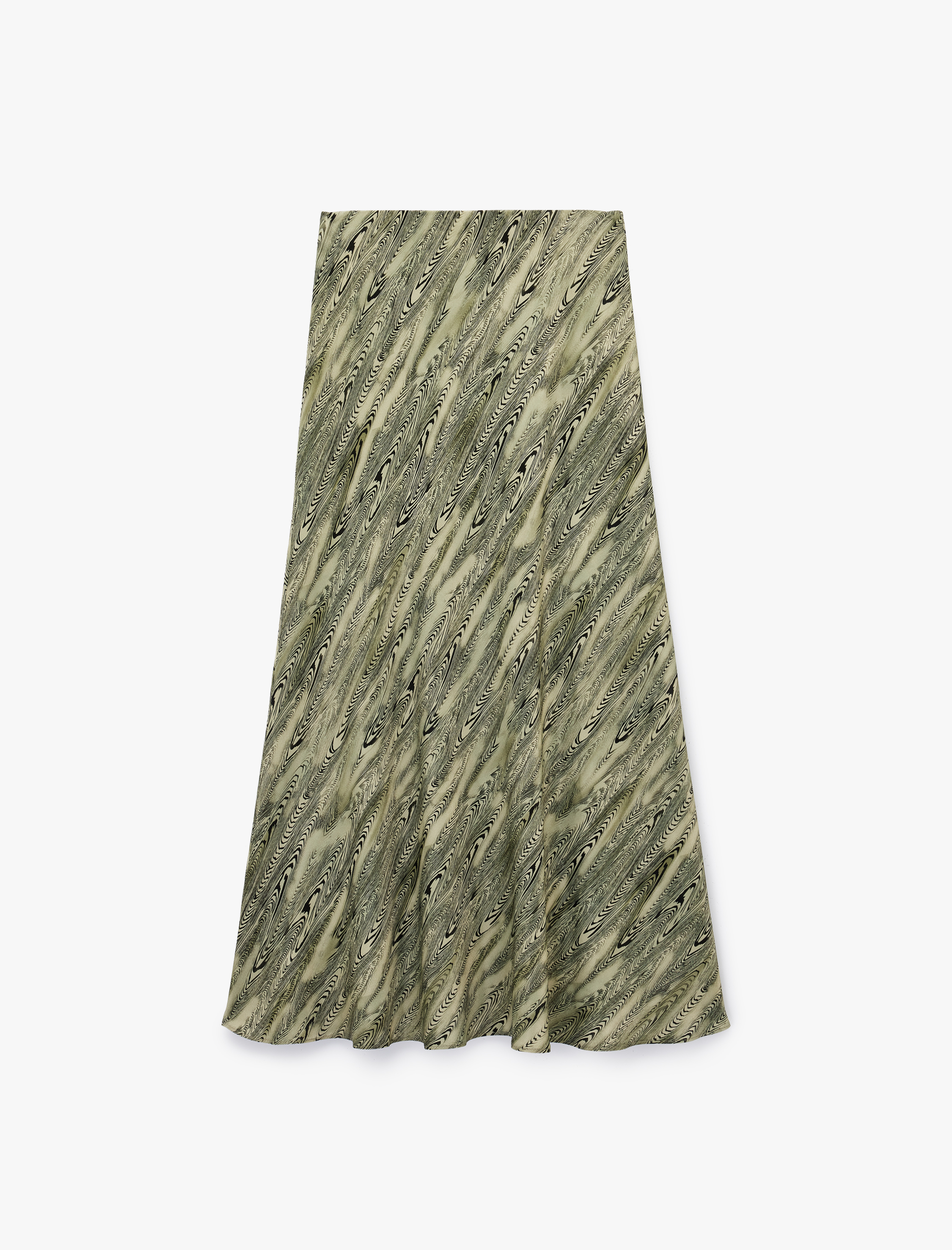   Viskon Standart Bel Soyut Desenli Midi Çan Etek