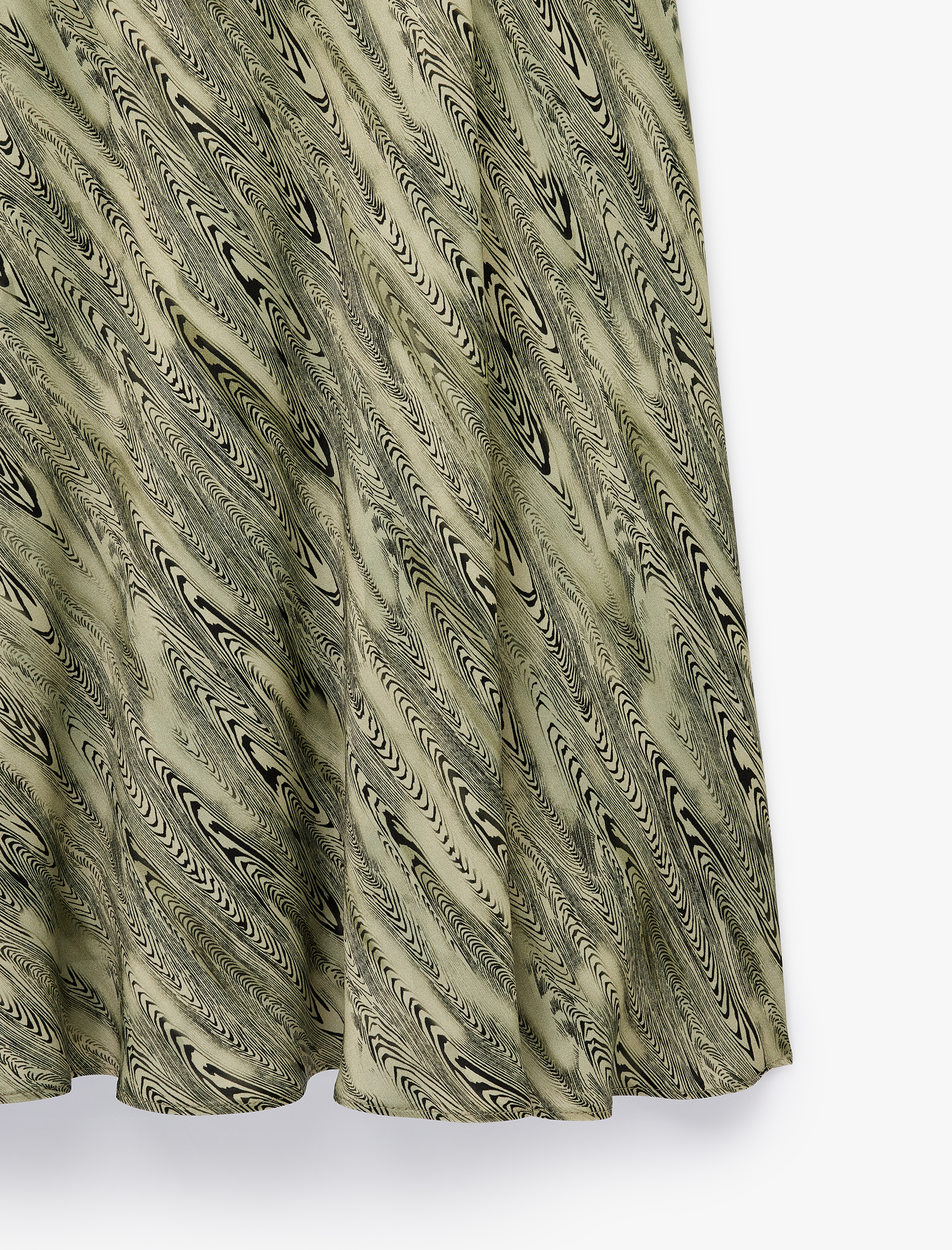   Viskon Standart Bel Soyut Desenli Midi Çan Etek