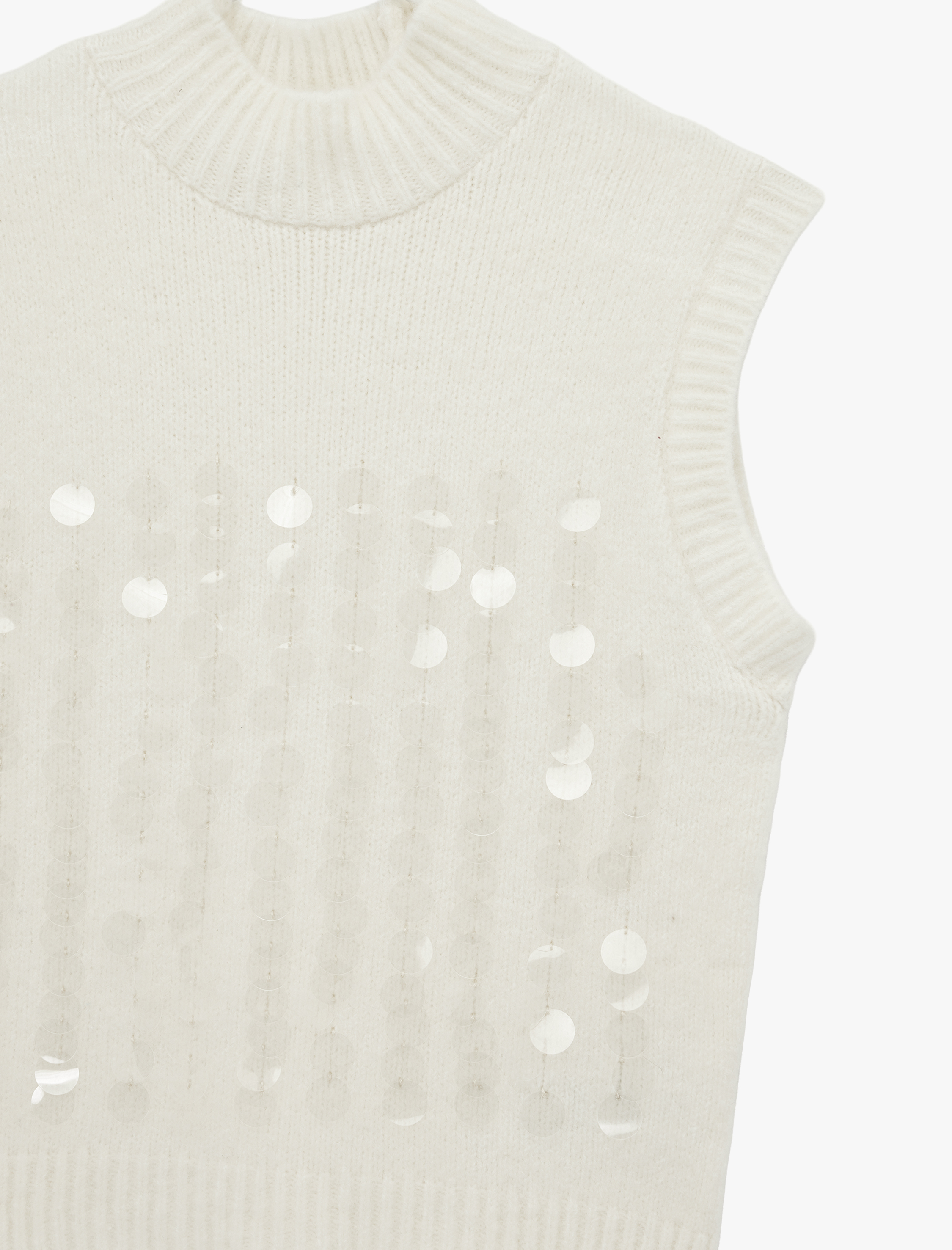   Koton X Şahika Ercümen - Dik Yaka Triko Pullu Payetli Süveter