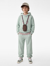 Kanguru Cepli Uzun Kollu Oversize Basic Kapşonlu Sweatshirt