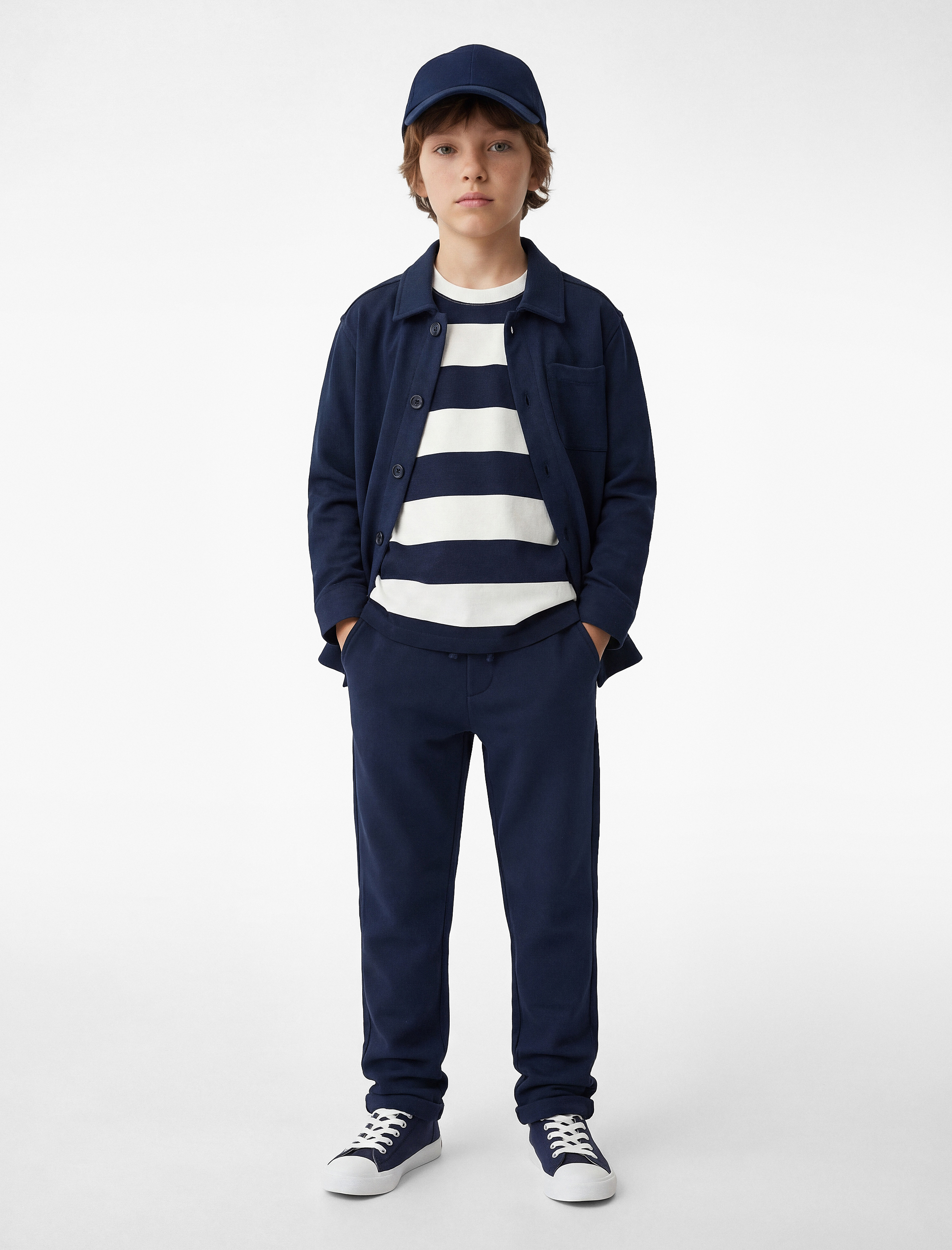  Erkek Çocuk Pike Kumaş Beli Lastikli Bağlamalı Duble Paça Cepli Eşofman Altı