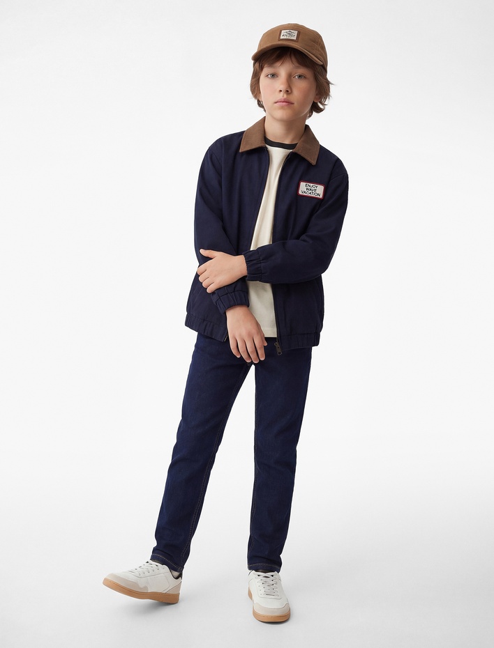 Erkek Çocuk Pamuklu Cepli Slim Fit Denim Pantolon - Slim Jeans