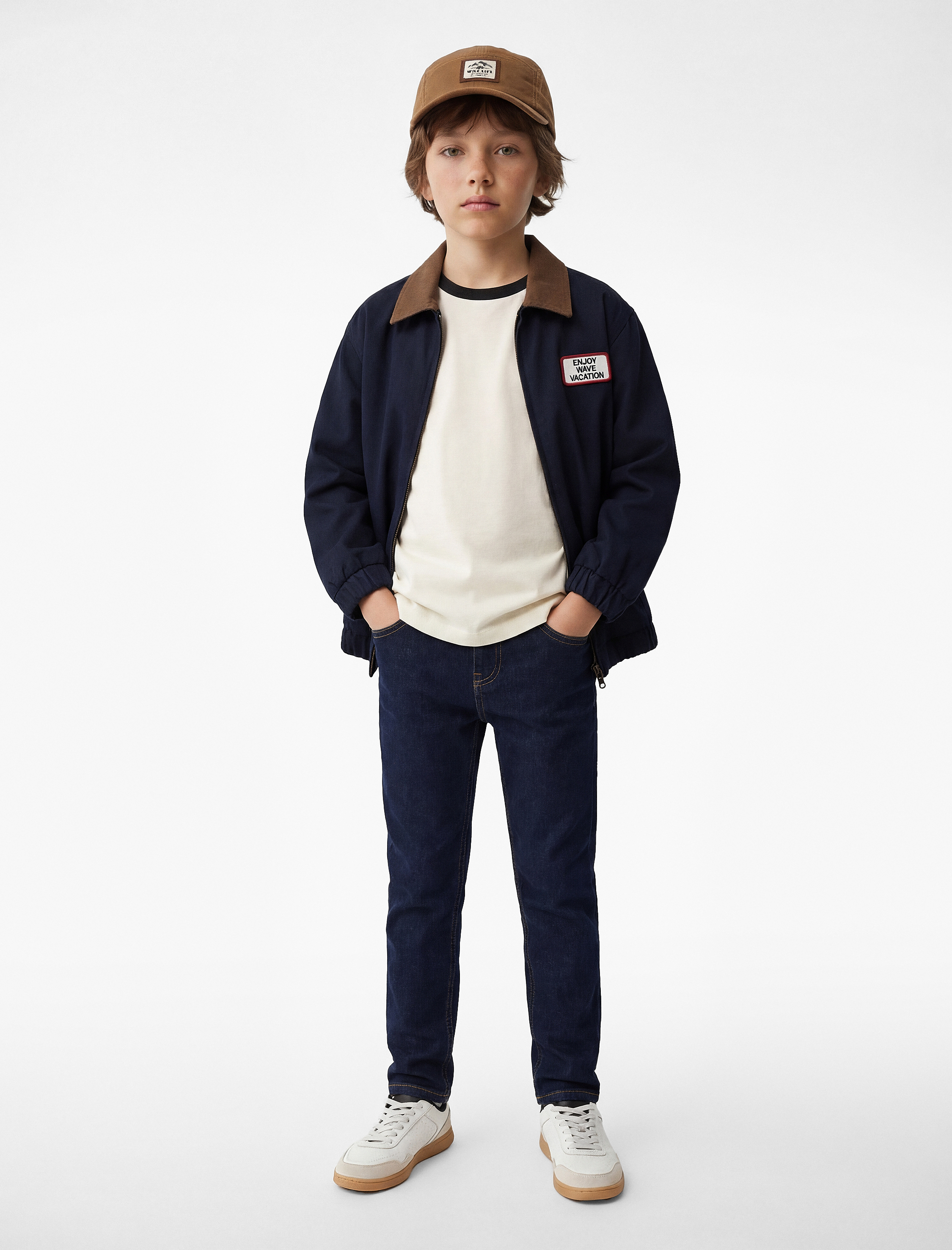  Erkek Çocuk Pamuklu Cepli Slim Fit Denim Pantolon - Slim Jeans