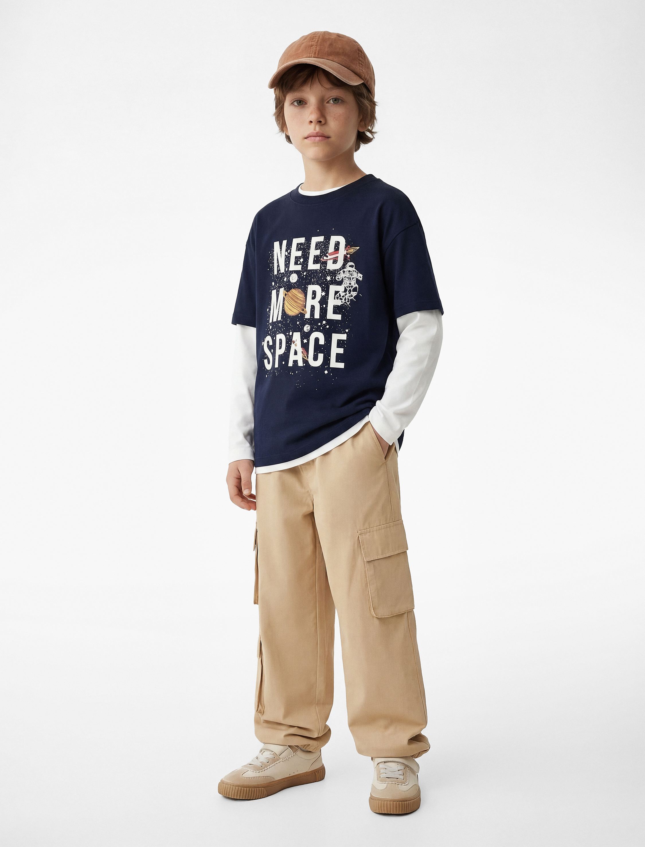  Erkek Çocuk Baskılı Kısa Kollu Bisiklet Yaka Pamuklu Tişört