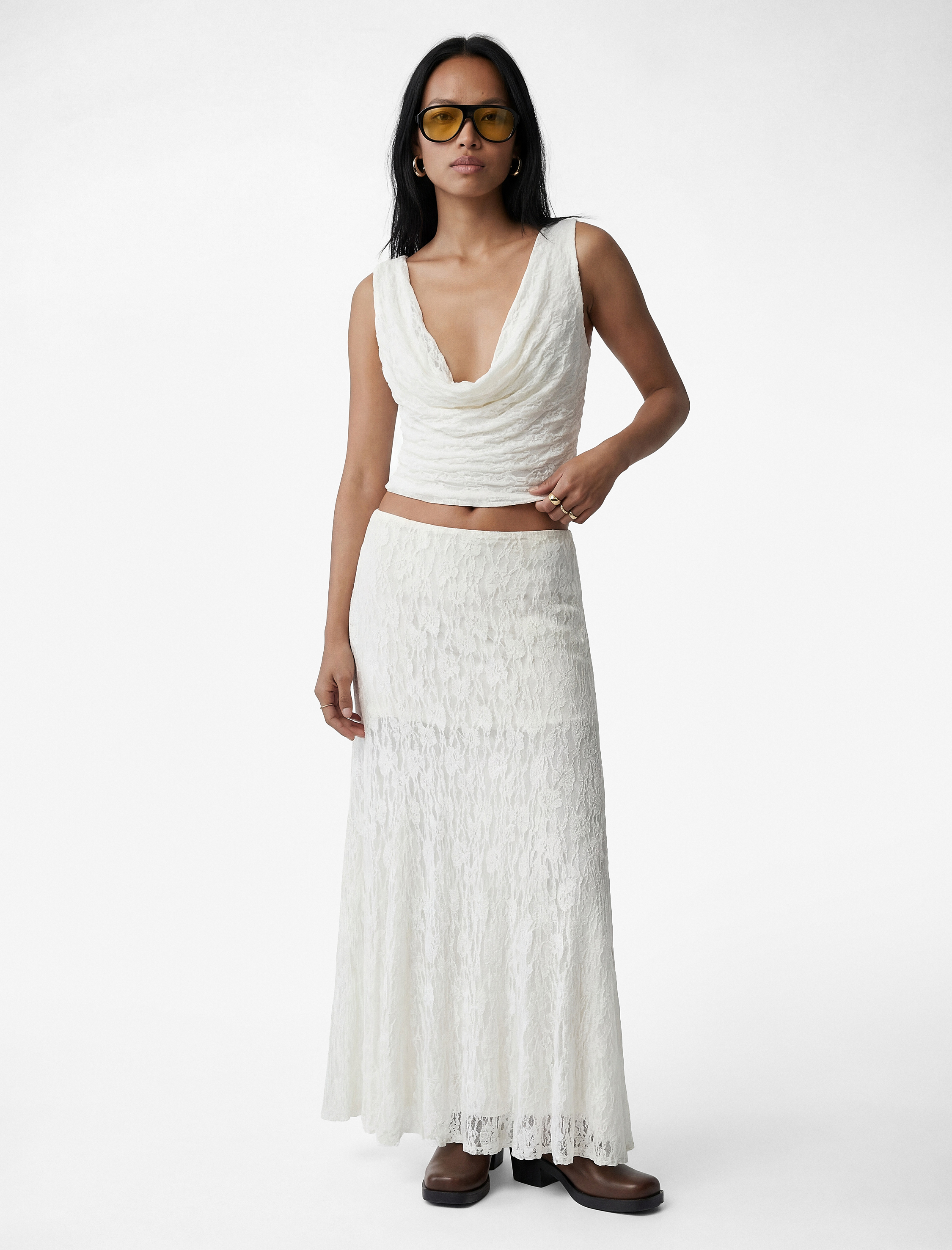   Slim Fit Midi Dantel Etek