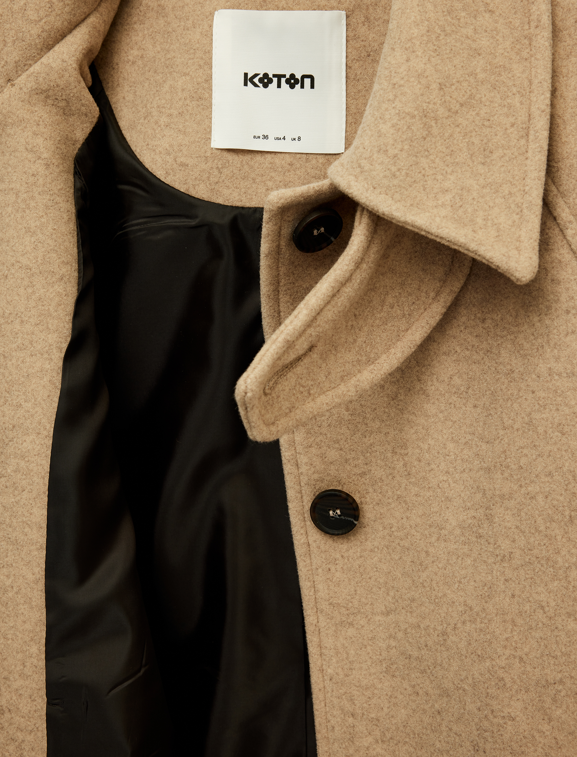   Cepli Düğmeli Uzun Kollu Kısa Kaşe Kaban