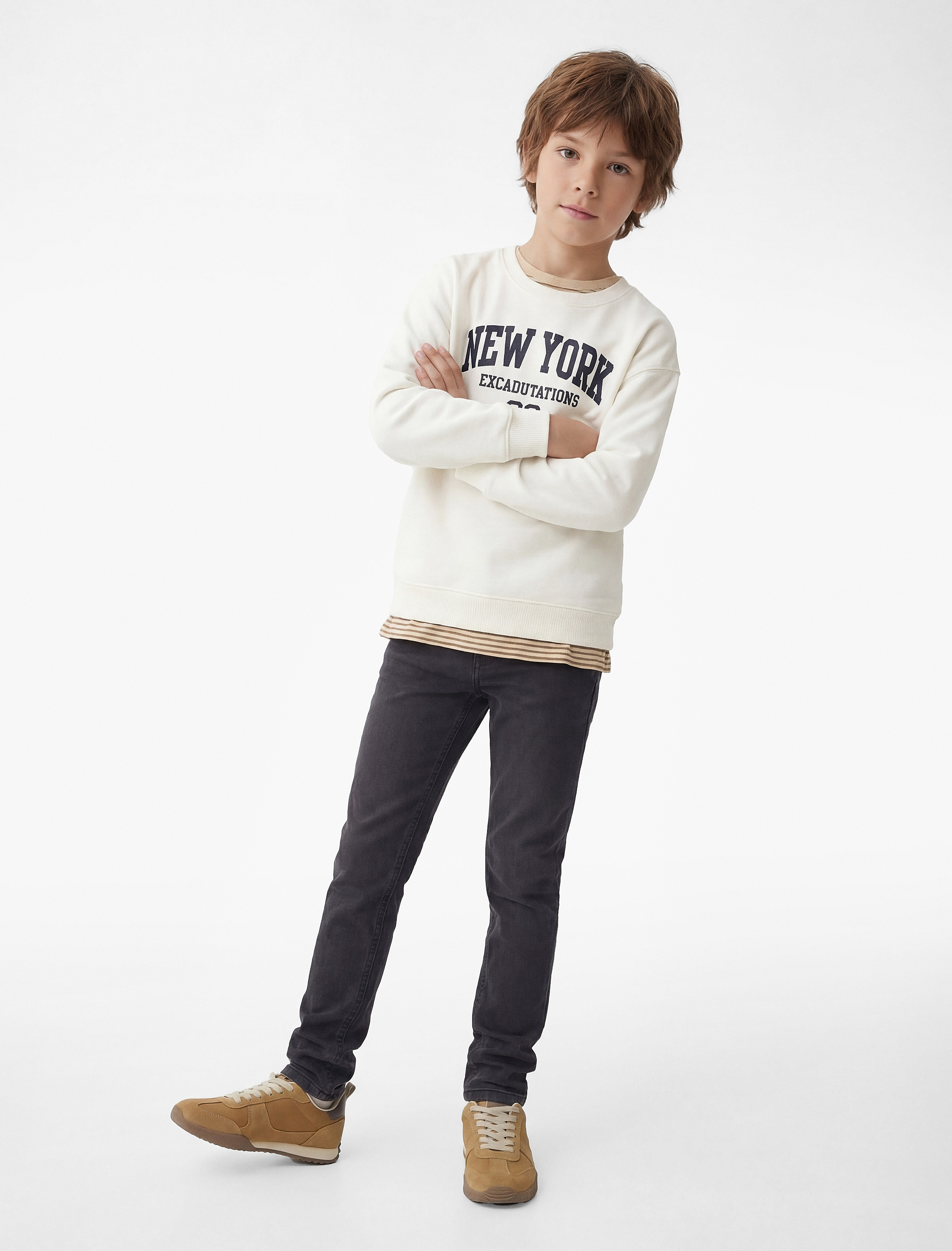  Erkek Çocuk Normal Bel Pamuklu Straight Jean Pantolon