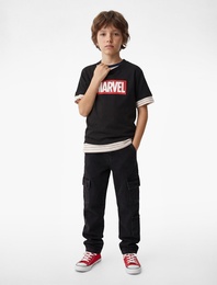 Marvel Baskılı Kısa Kollu Bisiklet Yaka Pamuklu Lisanslı Tişört