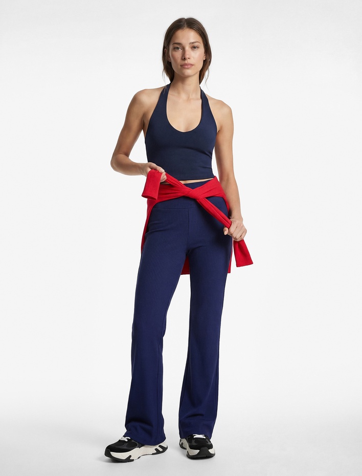  Slim Fit Kaplı İnterlok Halter Yaka Spor Atlet