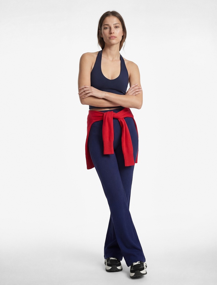  Slim Fit Kaplı İnterlok Halter Yaka Spor Atlet