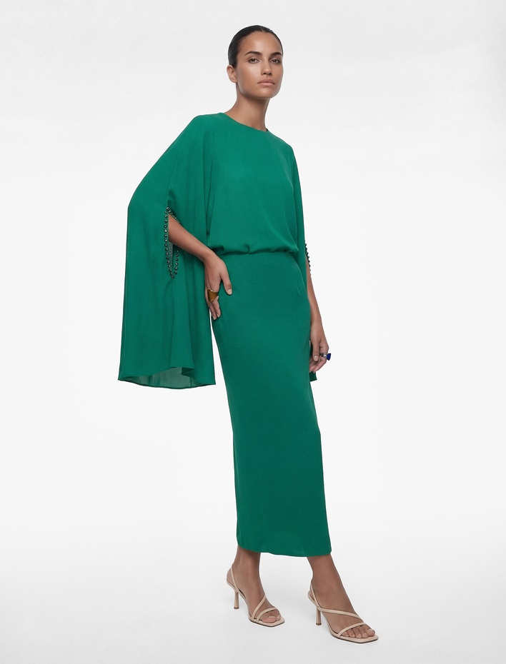  Balık Kesim Saten Uzun Etek