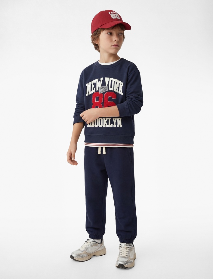 Erkek Bebek Paçası Lastikli Cepli Beli Bağcıklı Eşofman Altı