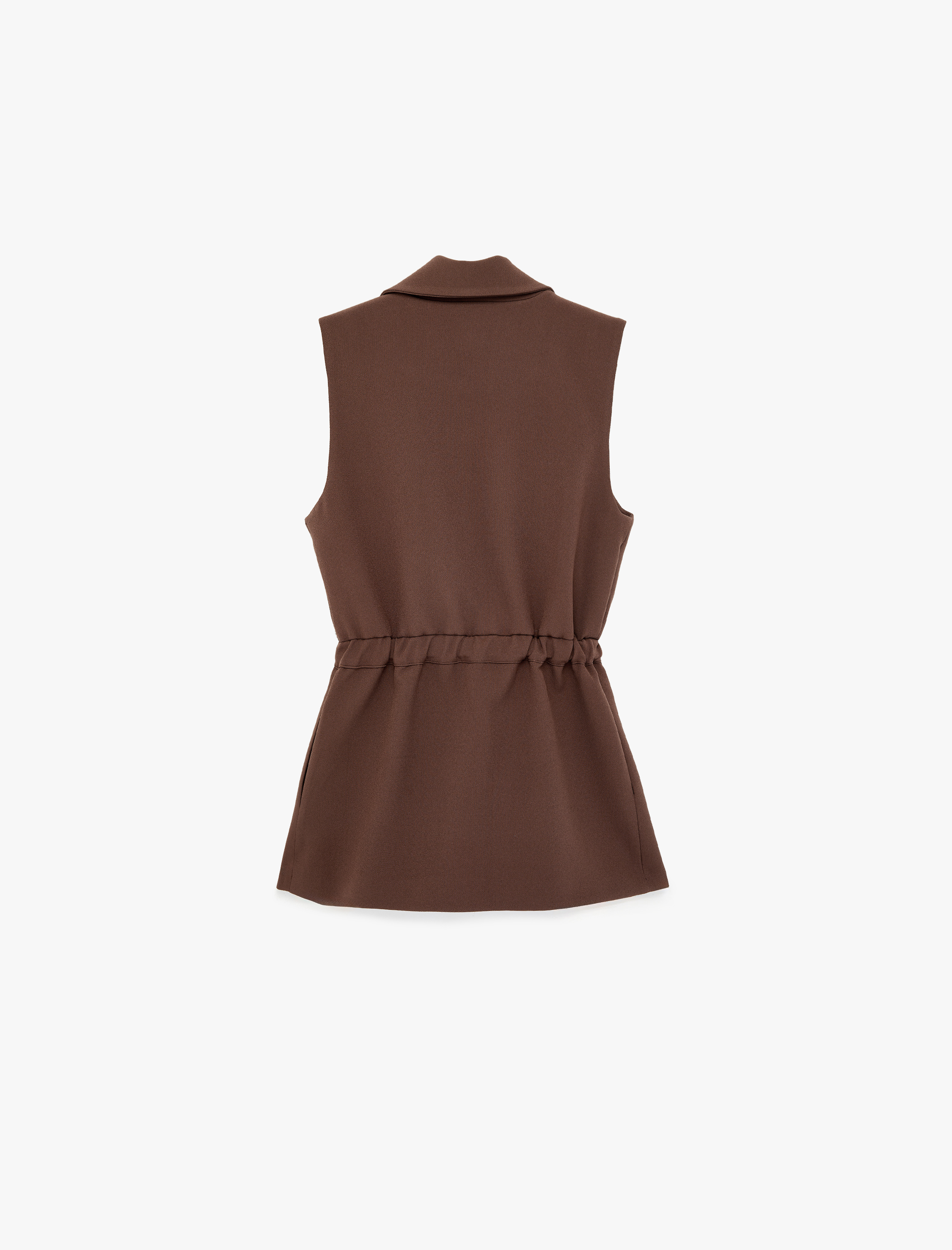   Regular Fit Kolsuz Kemerli Kruvaze Yaka Yelek