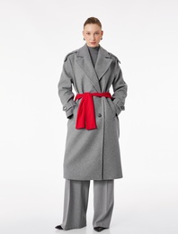 Trenç Kaban Kaşe Kruvaze Kemerli Cepli Uzun Kollu