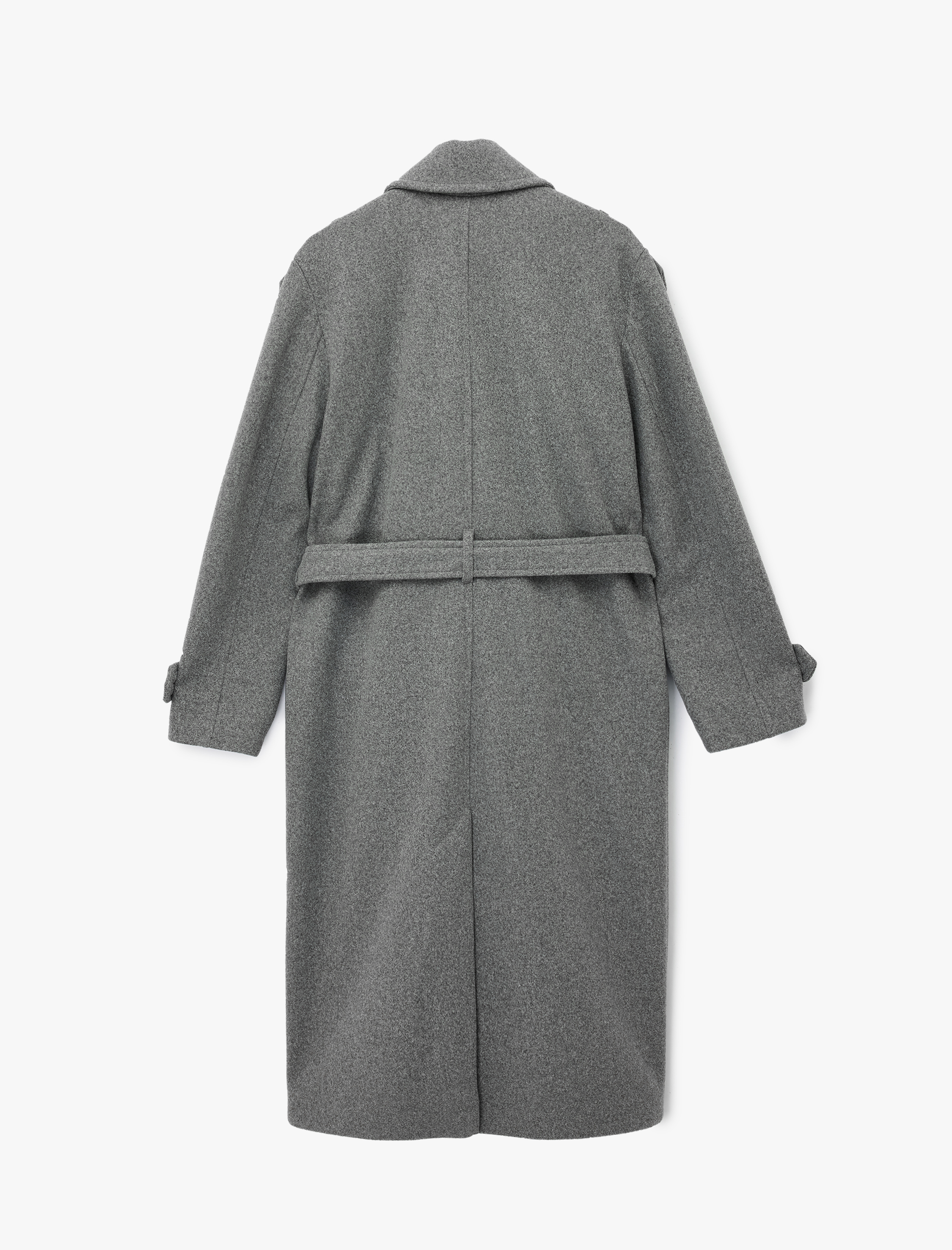   Trenç Kaban Kaşe Kruvaze Kemerli Cepli Uzun Kollu