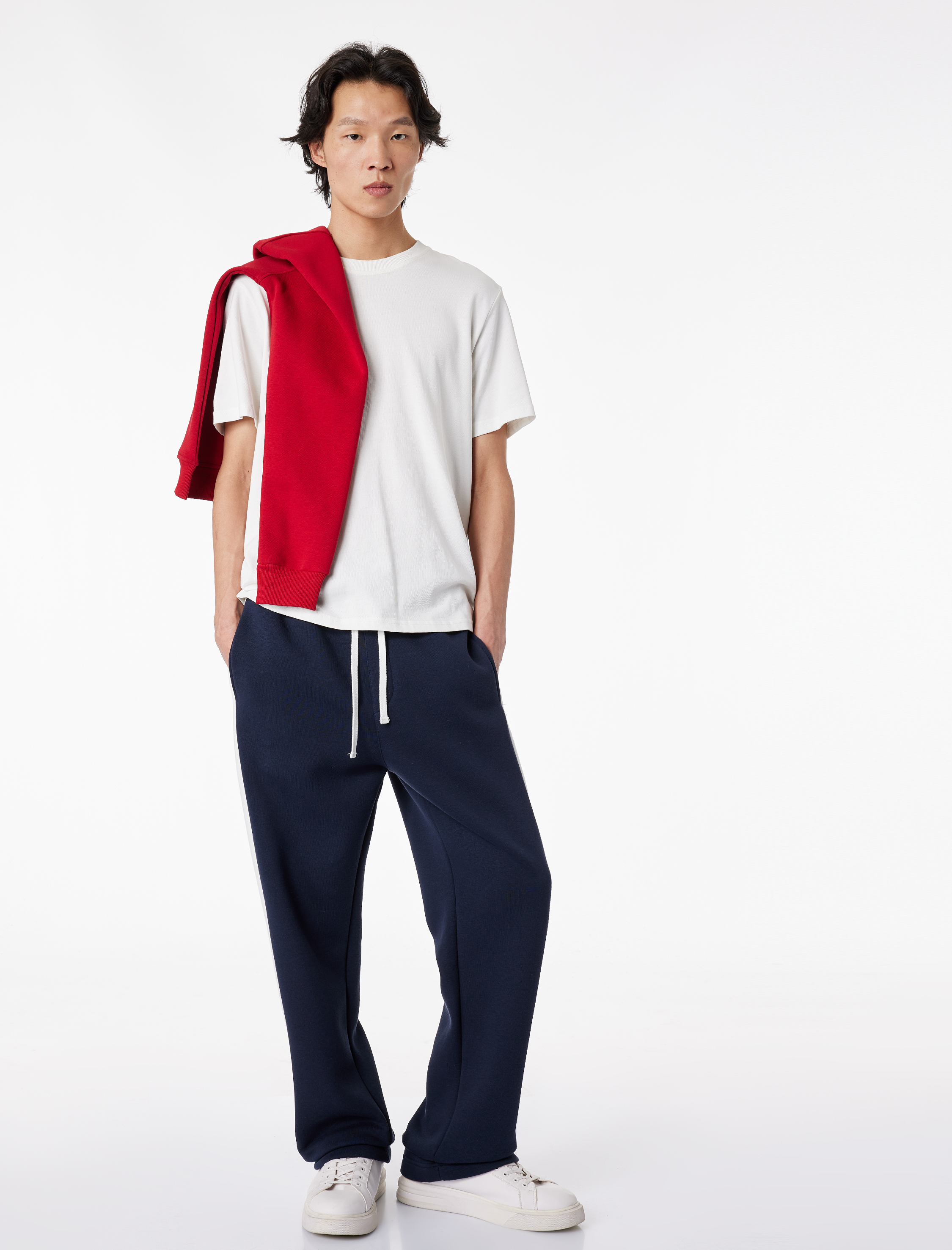   Renk Bloklu Cepli Şardonlu Beli Bağcıklı Eşofman Altı