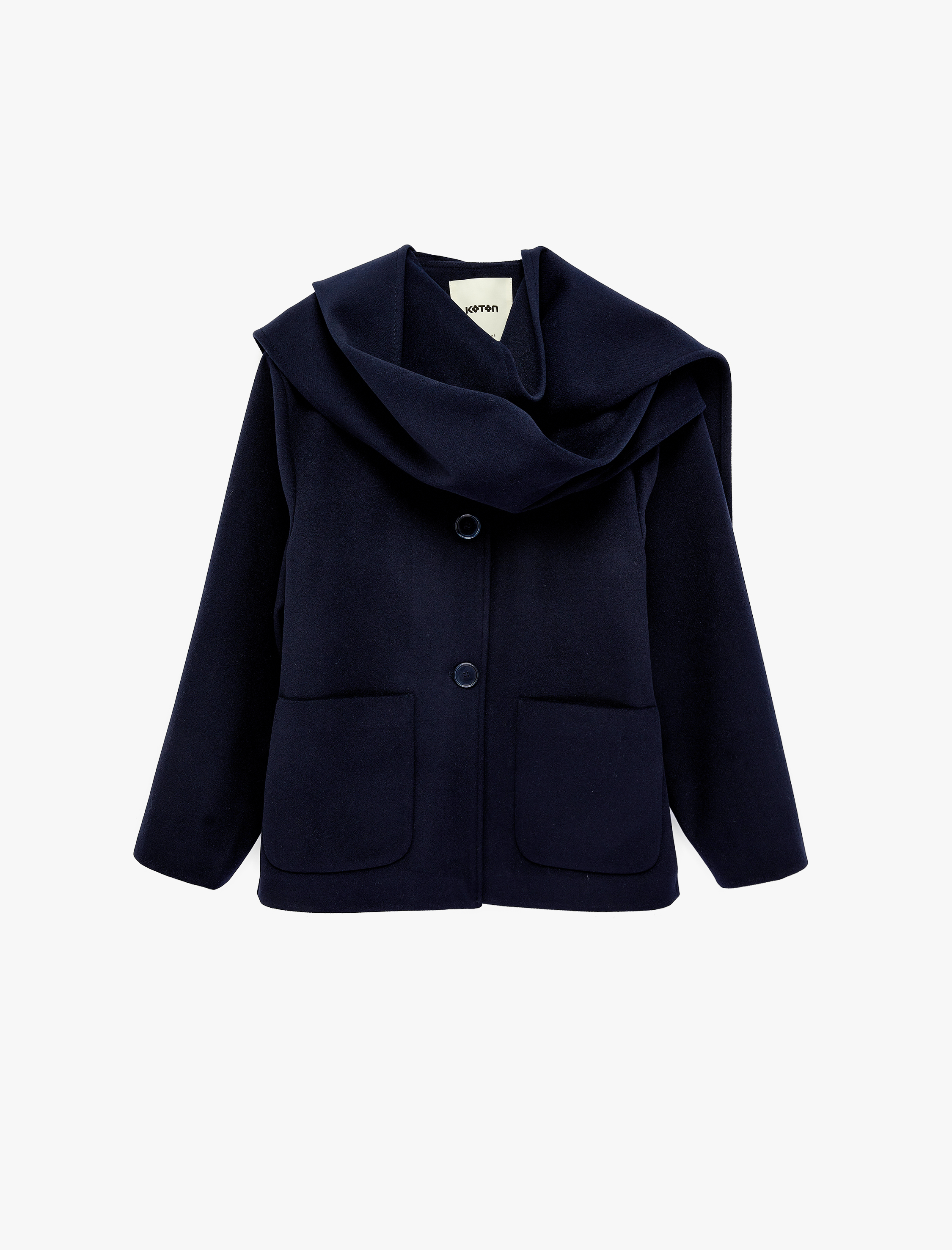   Uzun Kollu Düğmeli Cepli Şal Yaka Mevsimlik Ceket