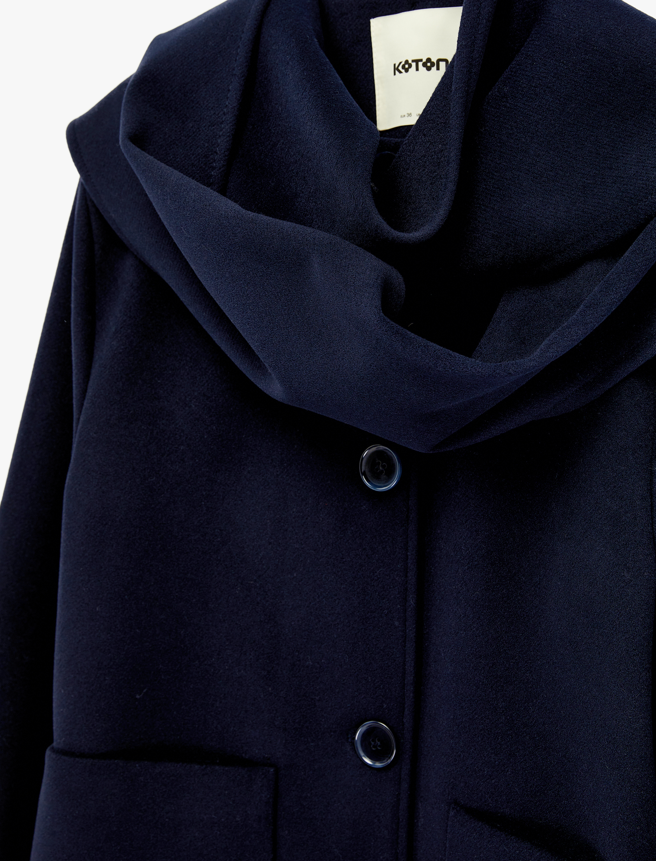   Uzun Kollu Düğmeli Cepli Şal Yaka Mevsimlik Ceket