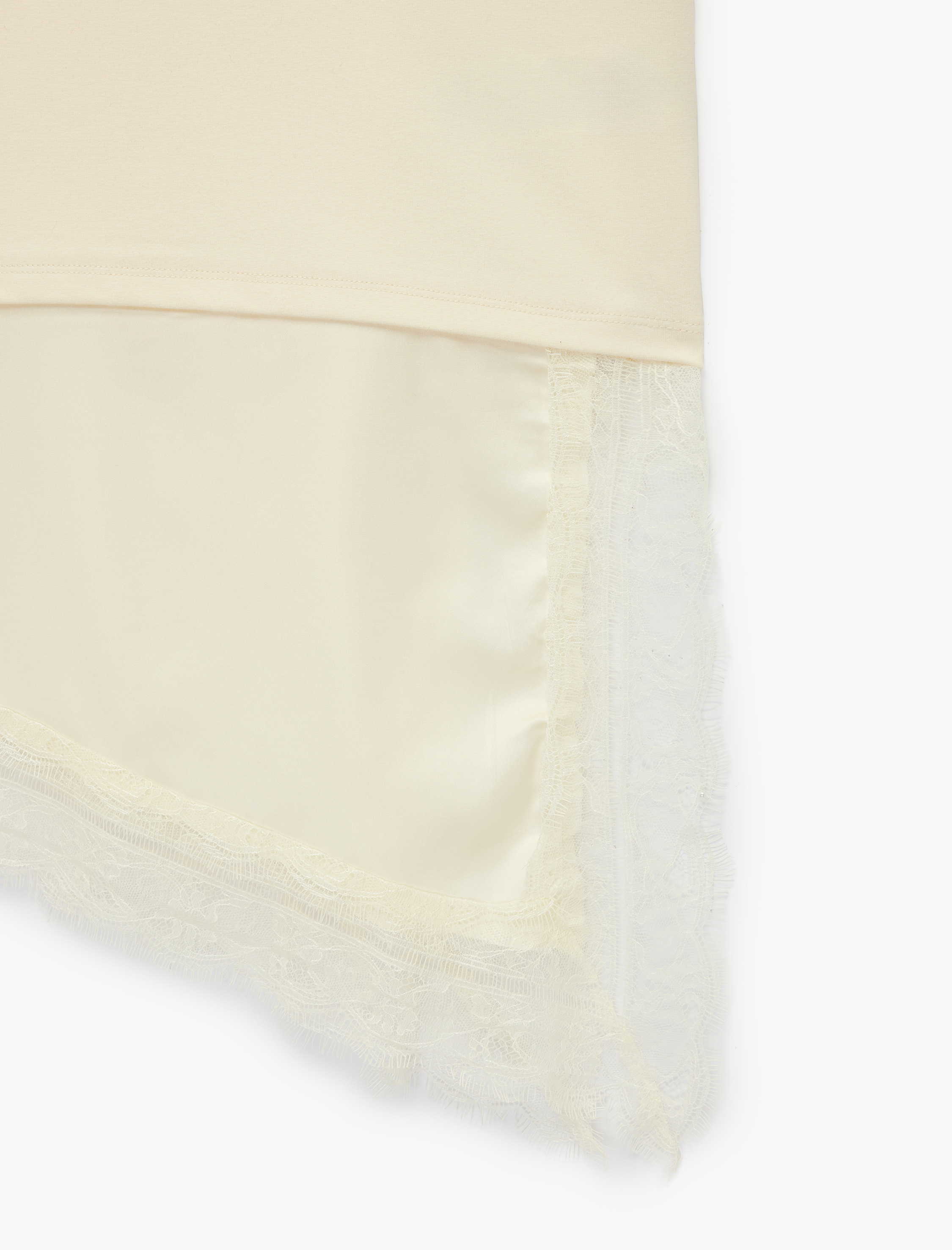   Dantel ve Saten Etek Ucu Detaylı Kısa Kollu Grafik Kalp Baskılı Tişört