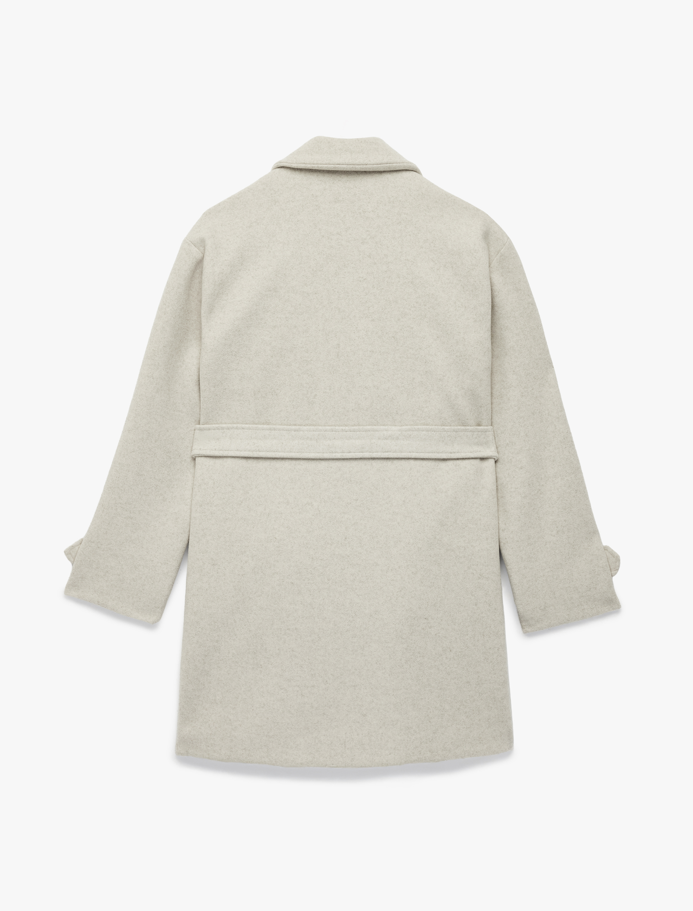   Uzun Kollu Cepli Kruvaze Kaşe Trenç Kaban