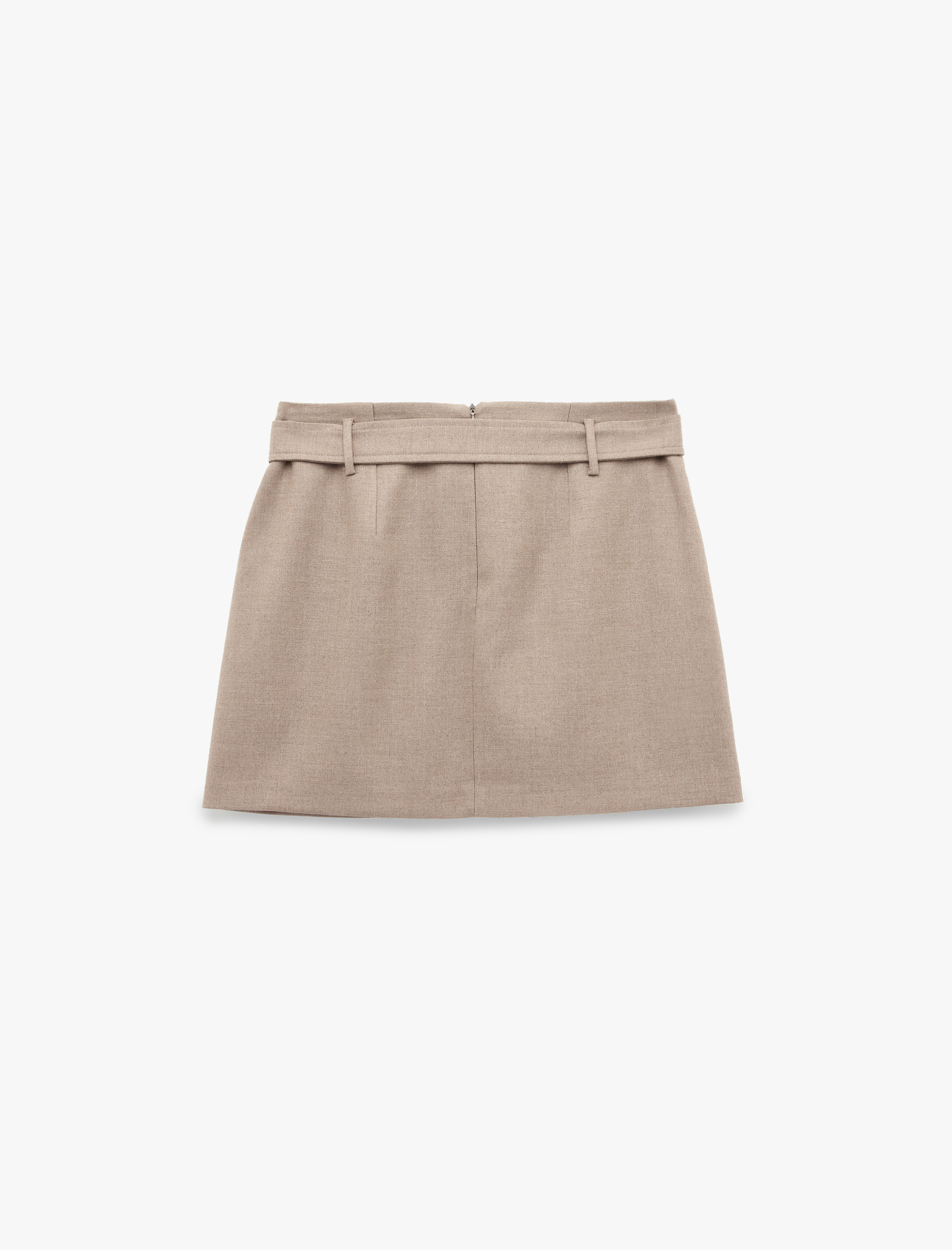   Regular Fit Kemerli A Kesim Mini Etek