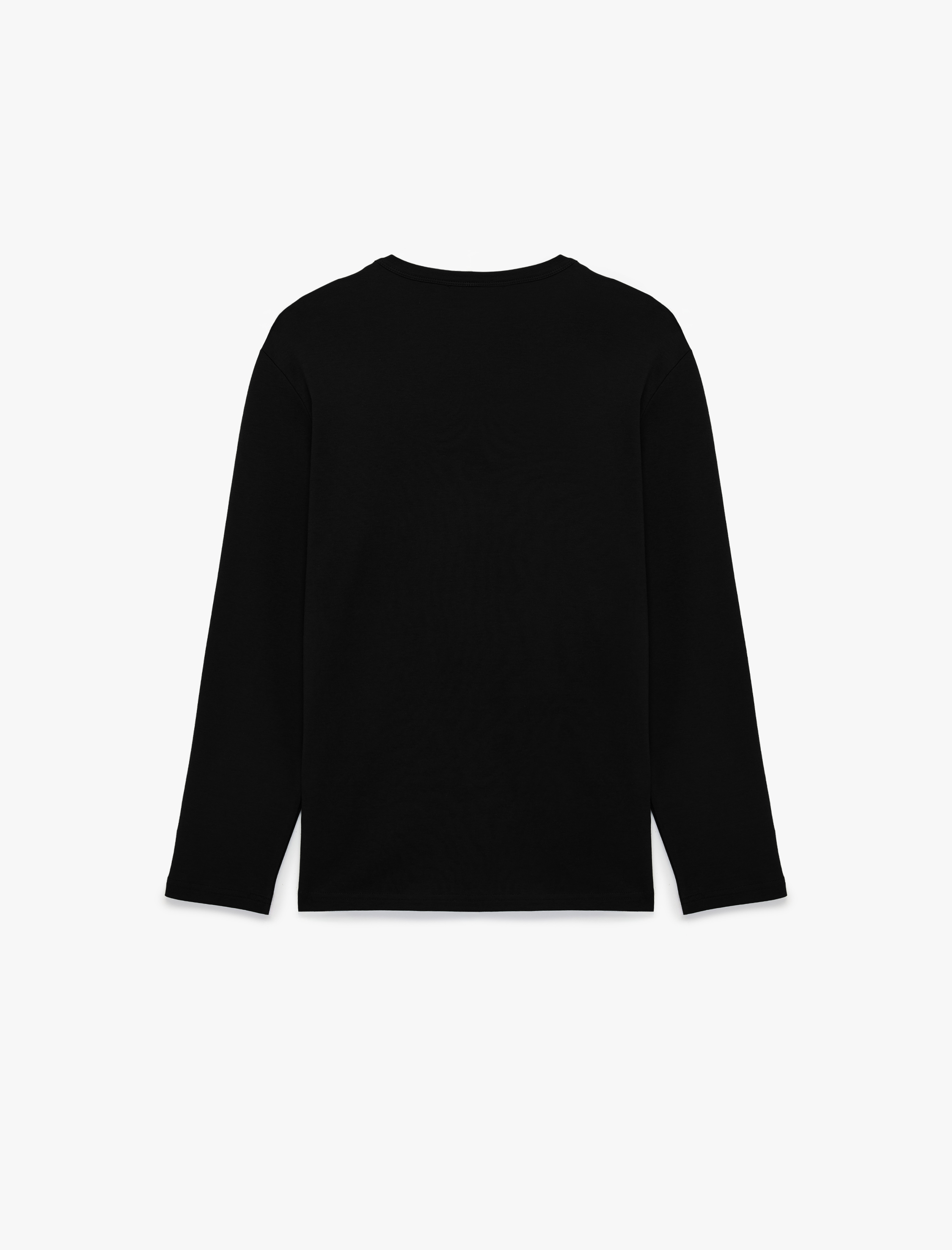   Regular Fit Pamuklu Uzun Kollu Bisiklet Yaka Tişört