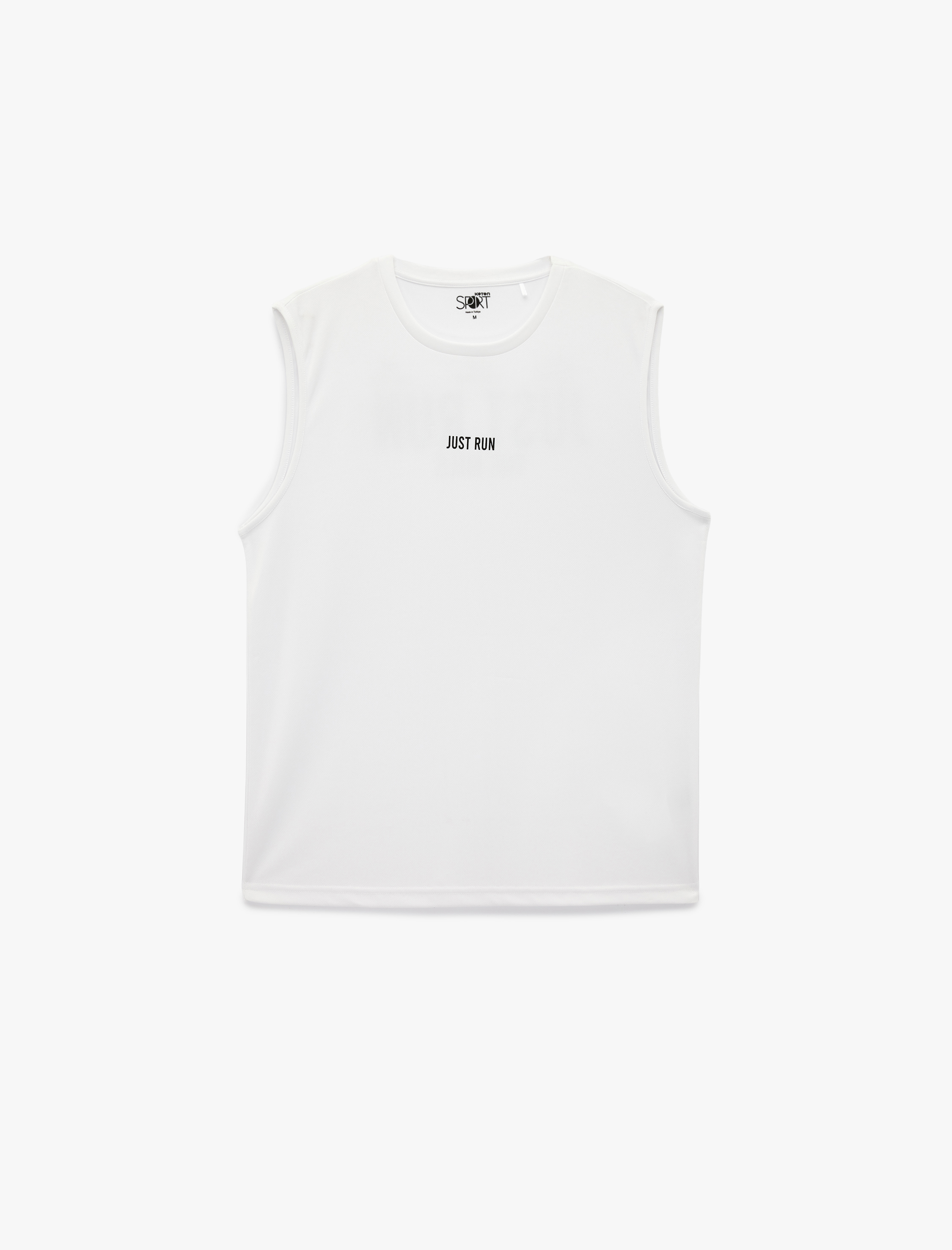   Rahat Kalıp Bisiklet Yaka Kolsuz Arkası Baskılı Spor Atlet