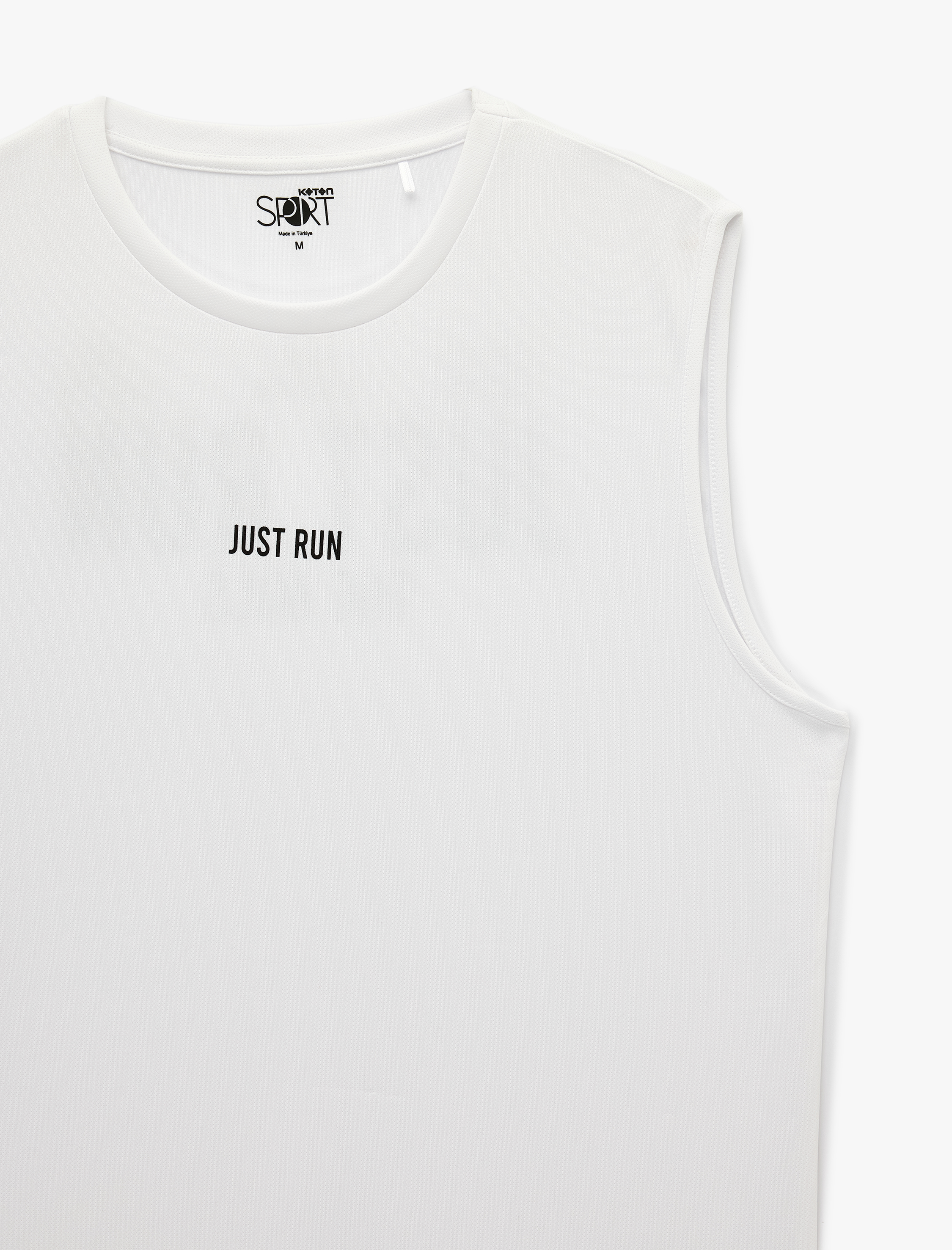   Rahat Kalıp Bisiklet Yaka Kolsuz Arkası Baskılı Spor Atlet