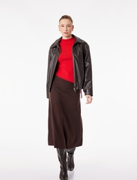 Yumuşak Dokulu Dikiş Detaylı Midi Boy Etek