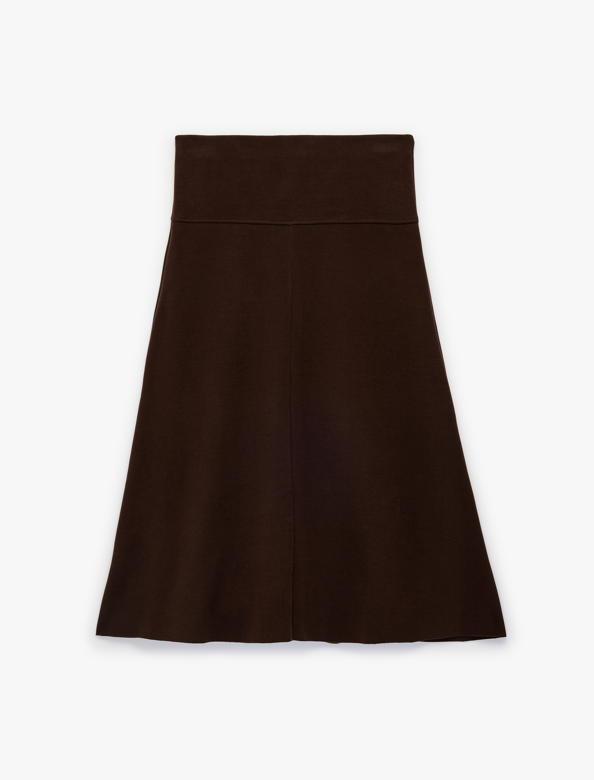   Yumuşak Dokulu Dikiş Detaylı Midi Boy Etek