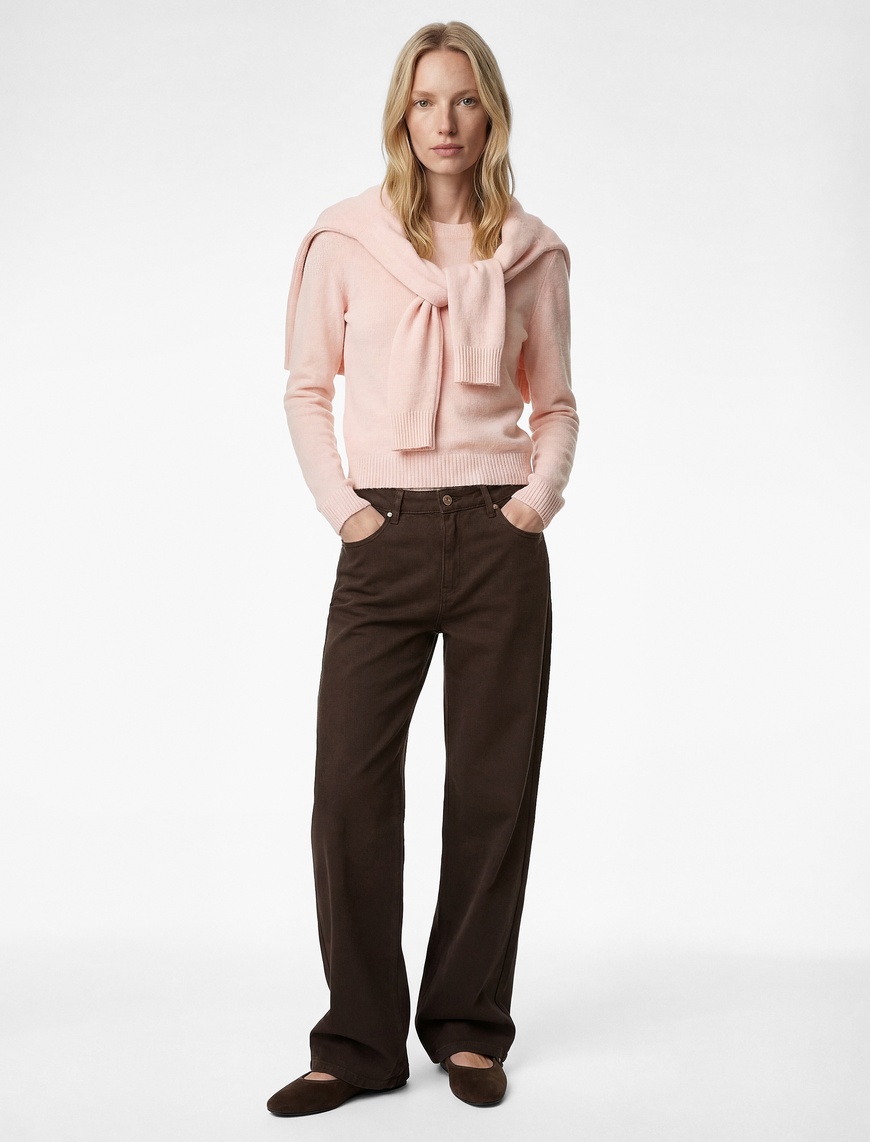 Koton Kadın Uzun Kollu Bisiklet Yaka Basic Triko Kazak