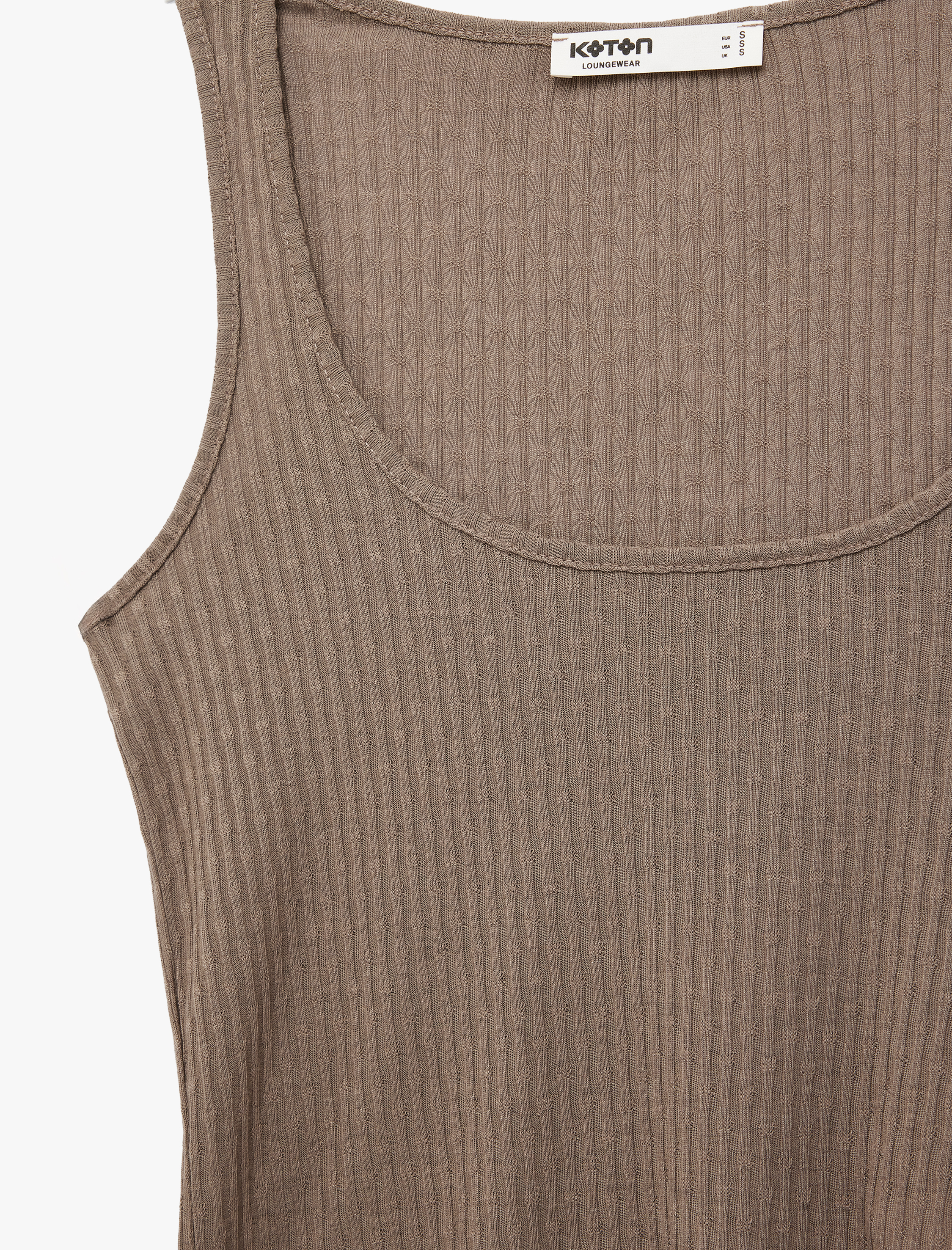   U Yaka Kolsuz Fitilli Atlet Pijama Üstü