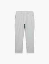 Normal Bel Cepli Slim Fit Düğmeli Kumaş Pantolon