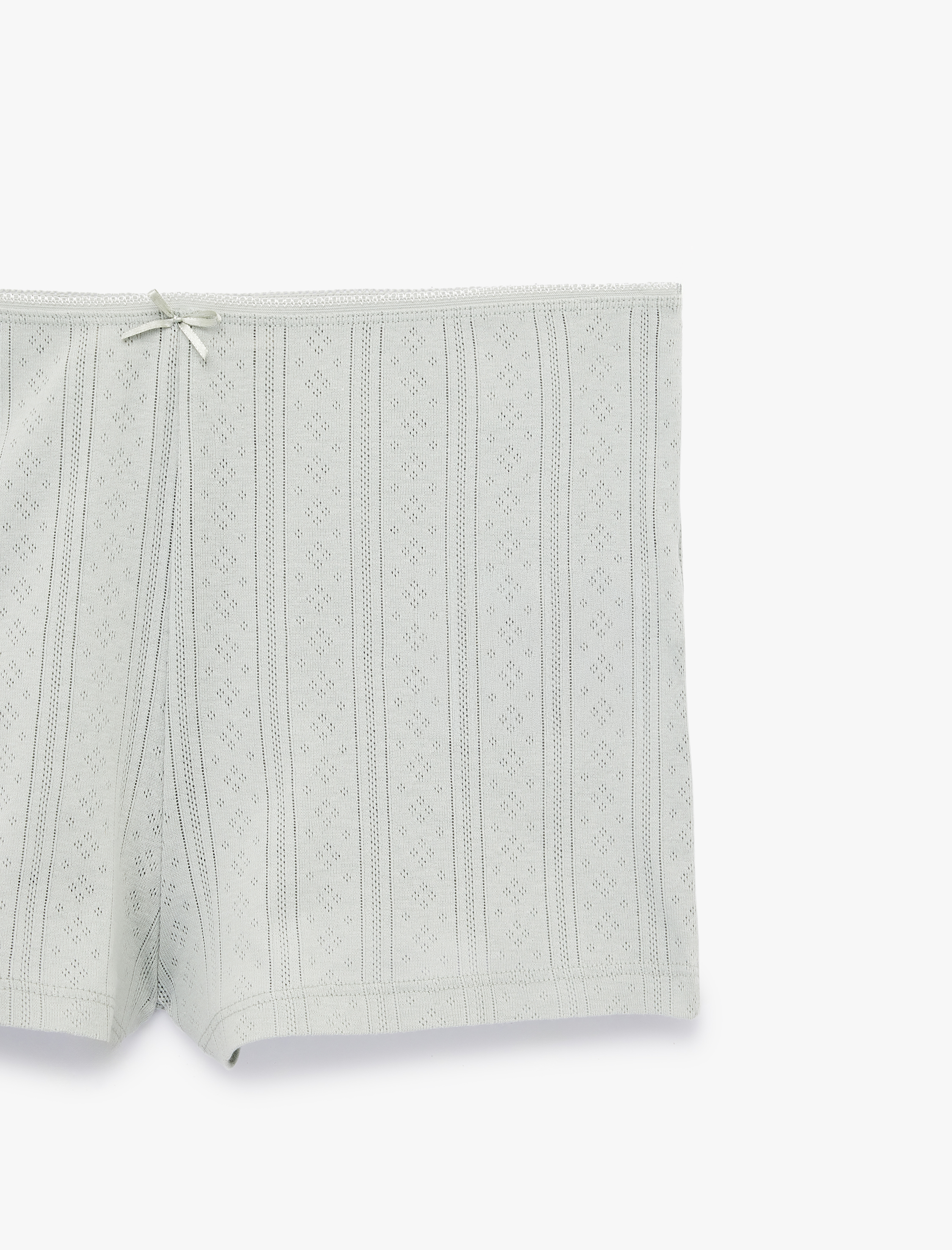   Pamuklu Dokulu Slim Fit Şort Pijama Altı