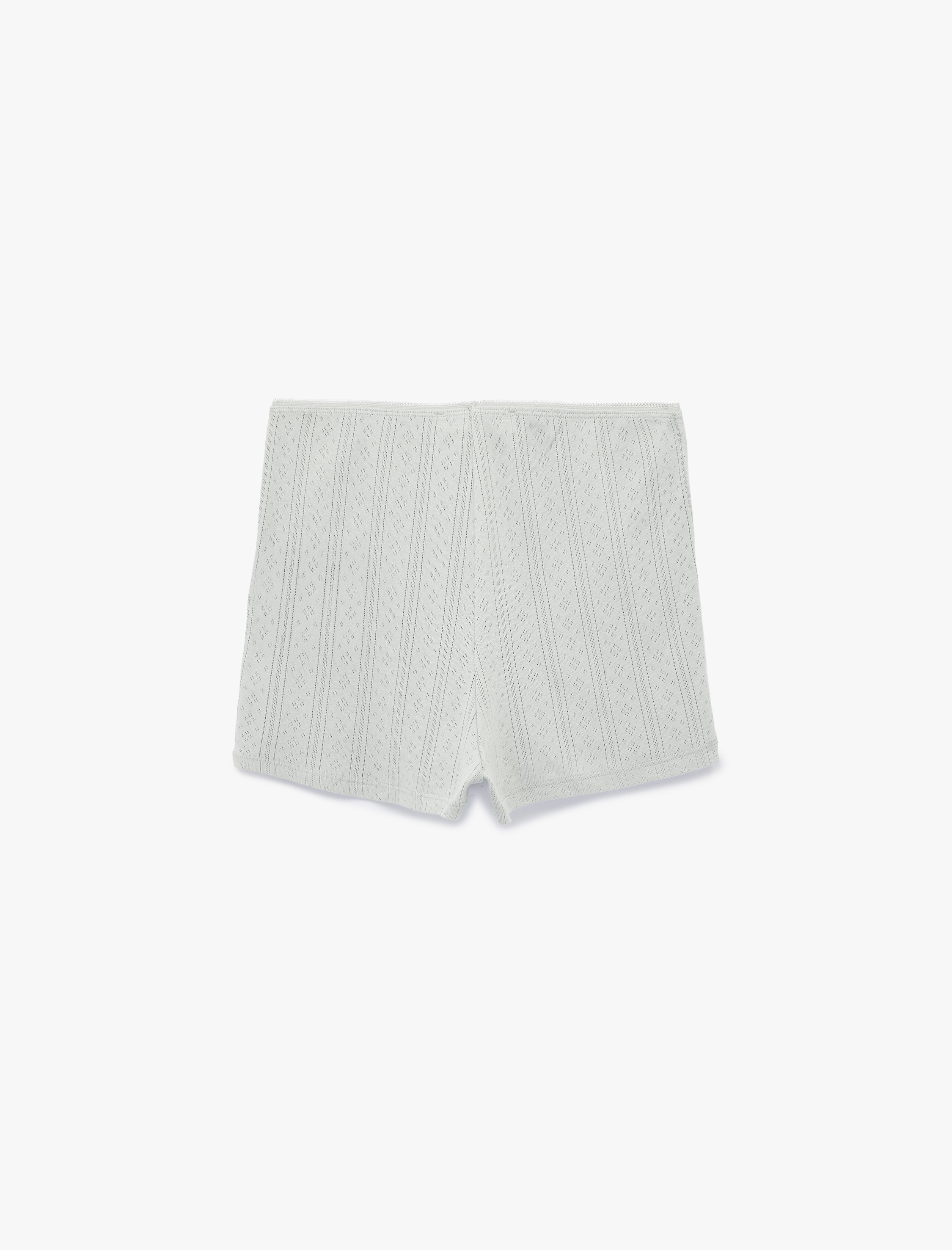   Pamuklu Dokulu Slim Fit Şort Pijama Altı