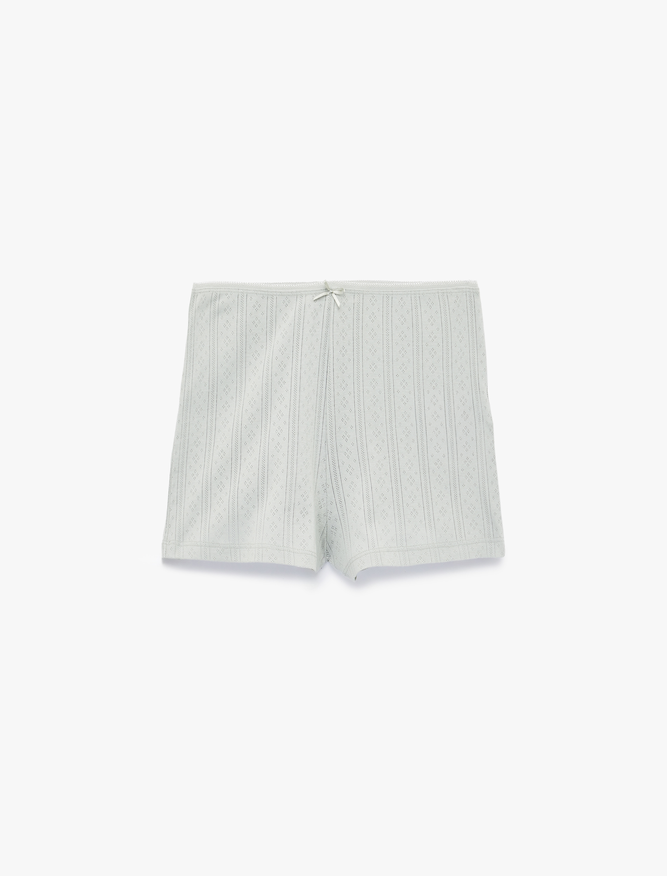   Pamuklu Dokulu Slim Fit Şort Pijama Altı