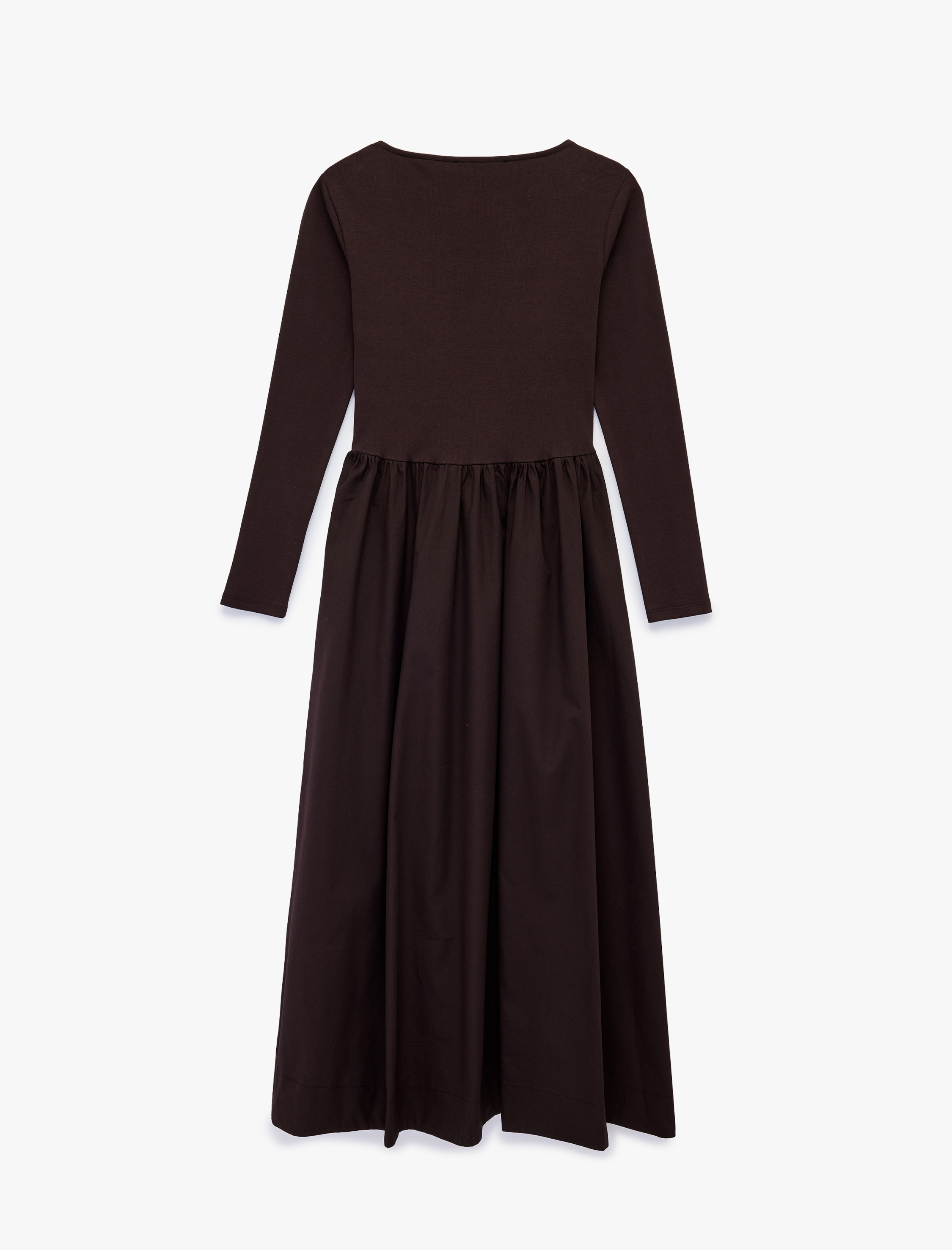   Rahat Kalıp Uzun Kollu Bisiklet Yaka A Kesim Maxi Elbise